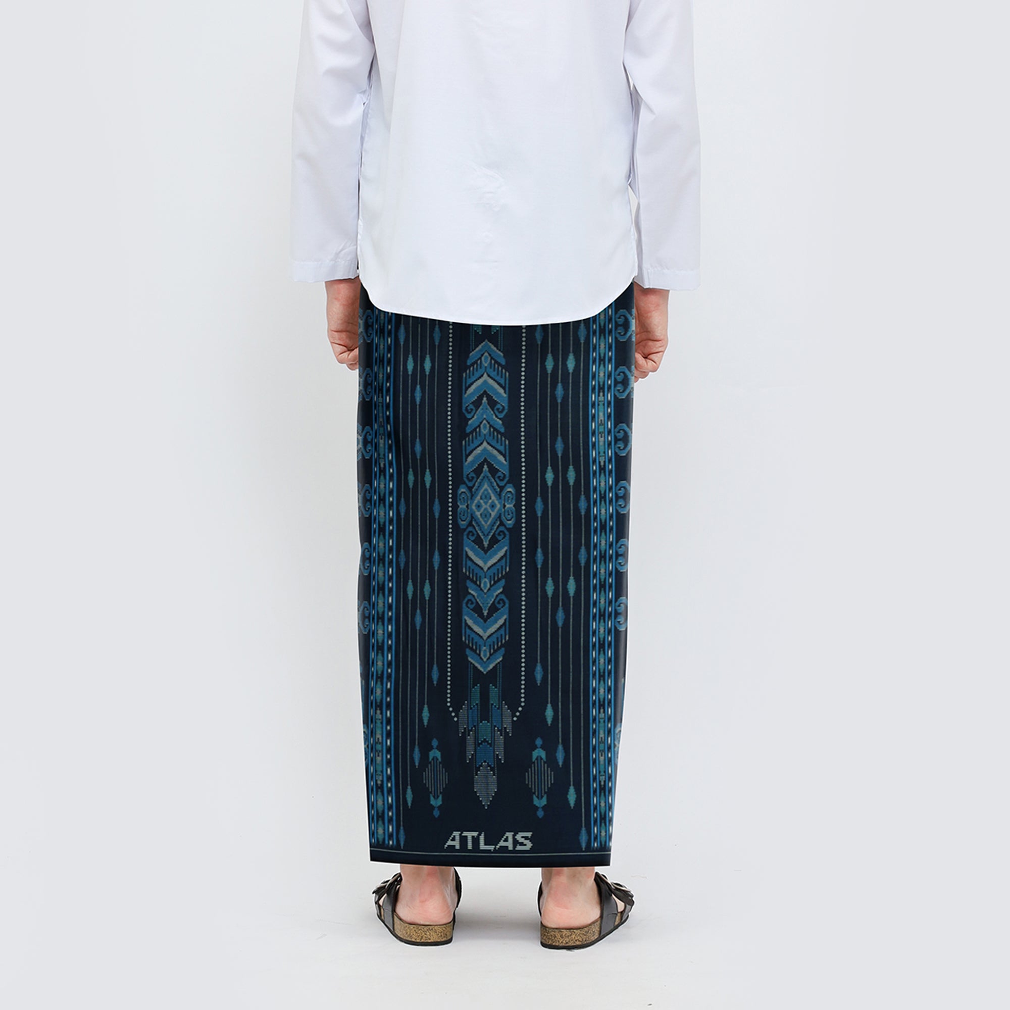 Sarung ATLAS Idaman 555 Kembang Motif BHS A5 GSL Navy