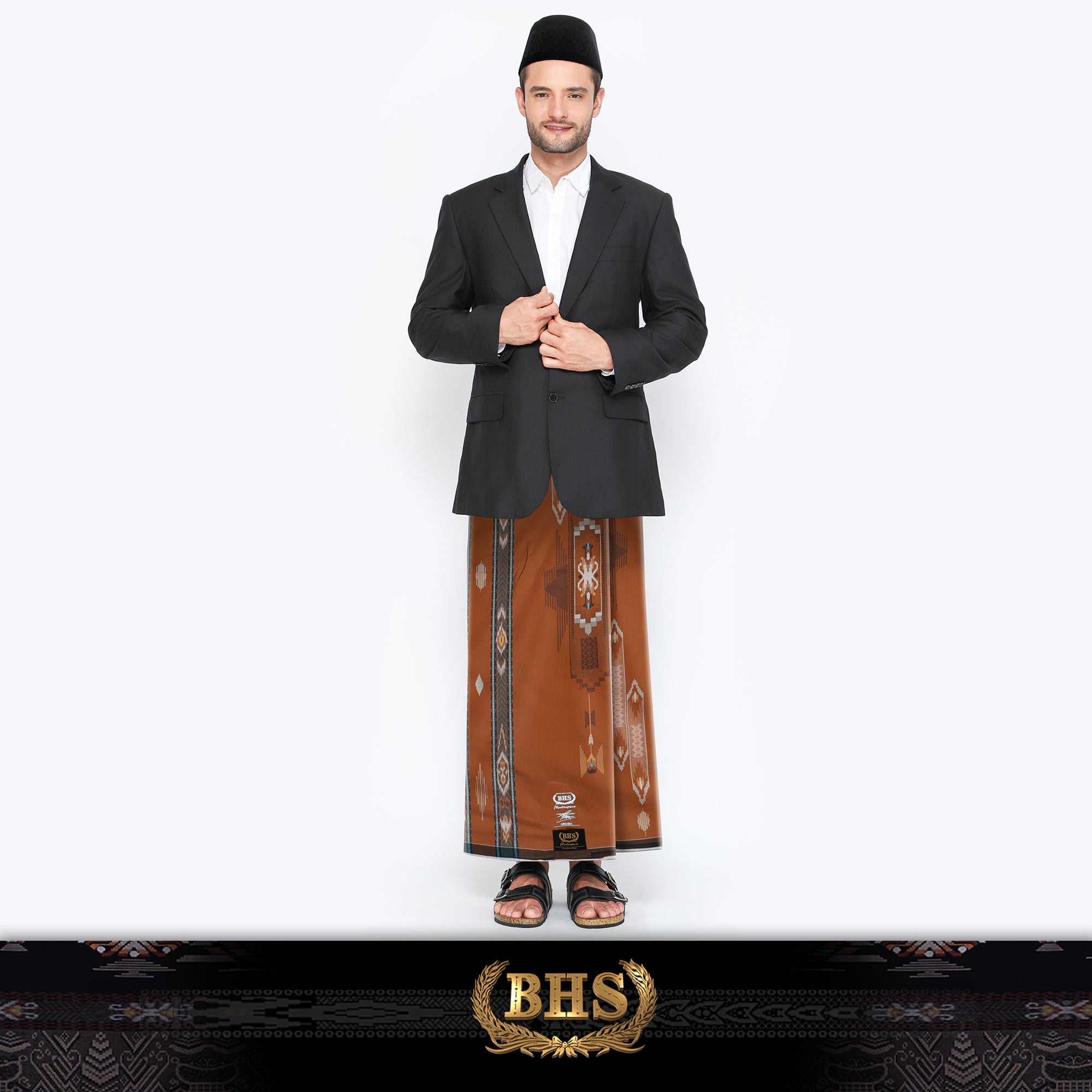 BHS Masterpiece Gold Motif M81 SDB Brown 02 Sarong