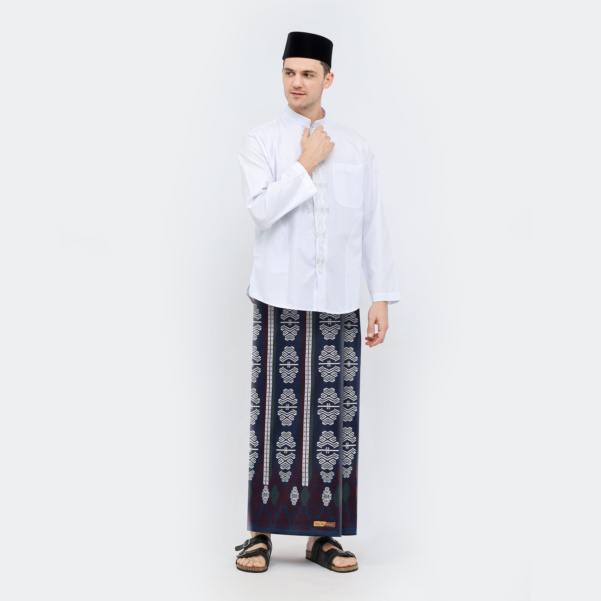 Sarung ATLAS Bustan Series Palestine Lombok Navy