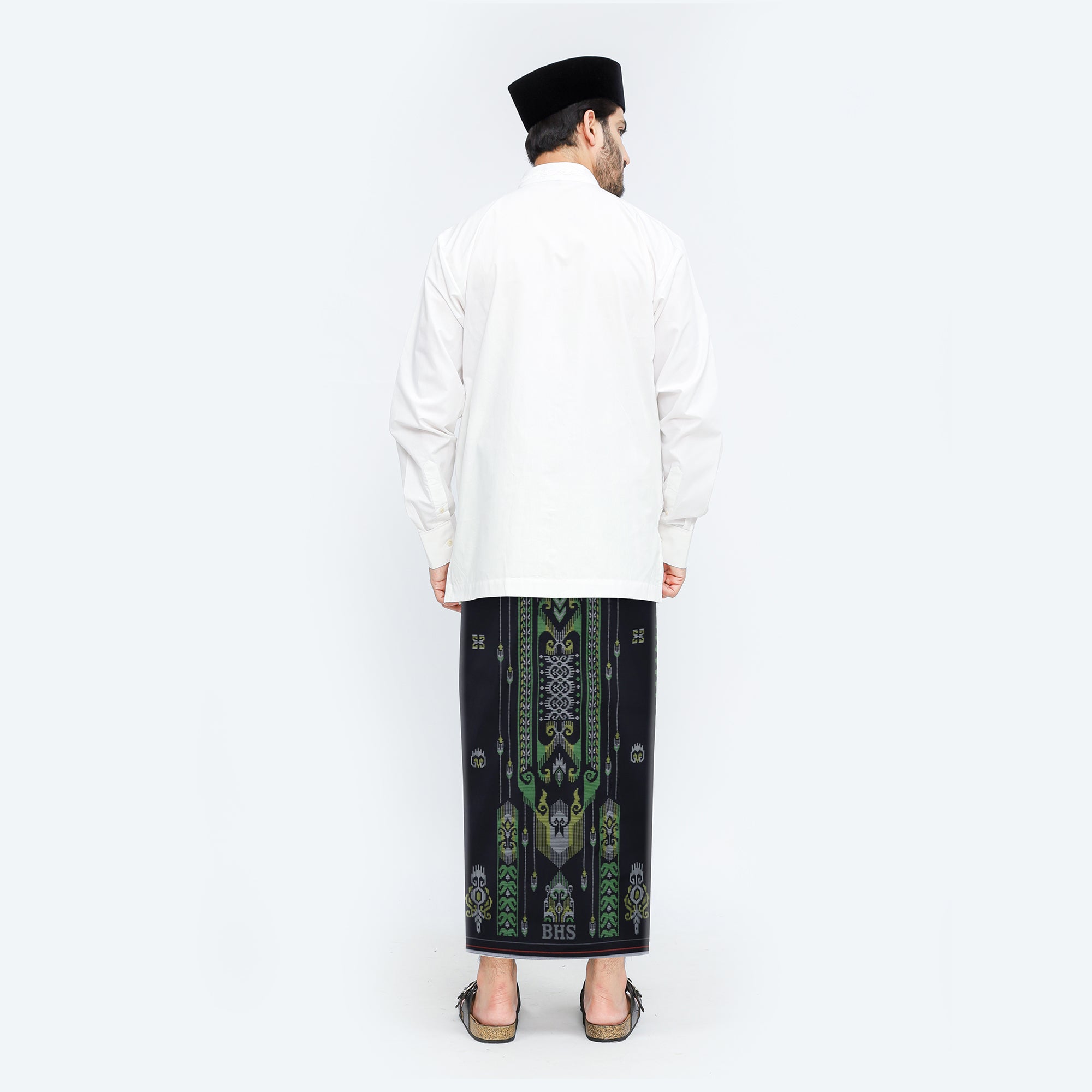 Sarung BHS Infinity Silver Motif V32 KJC SJ Hitam Hijau
