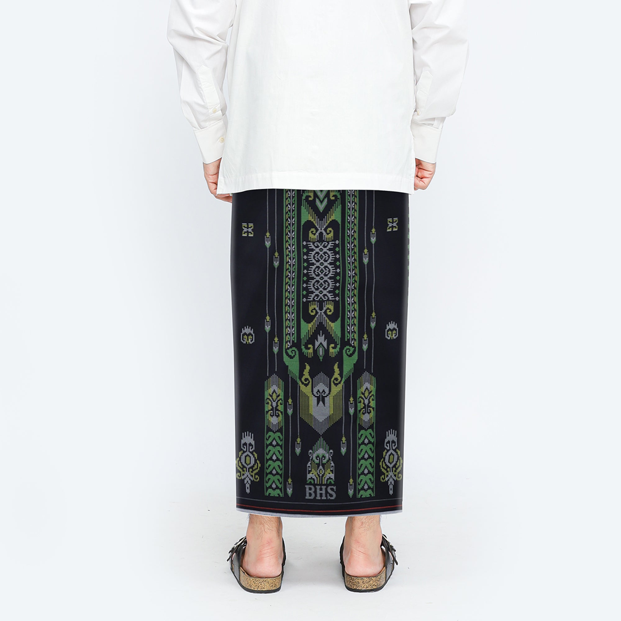 Sarung BHS Infinity Silver Motif V32 KJC SJ Hitam Hijau
