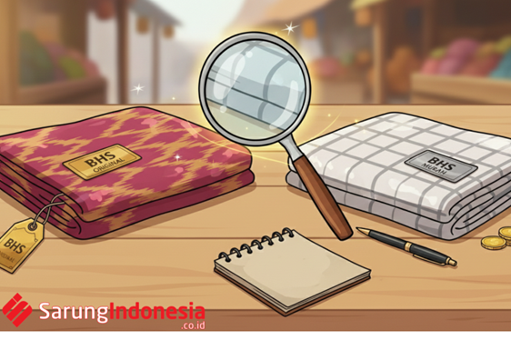 Perbandingan sarung BHS murah dan sarung BHS original dari segi tampilan