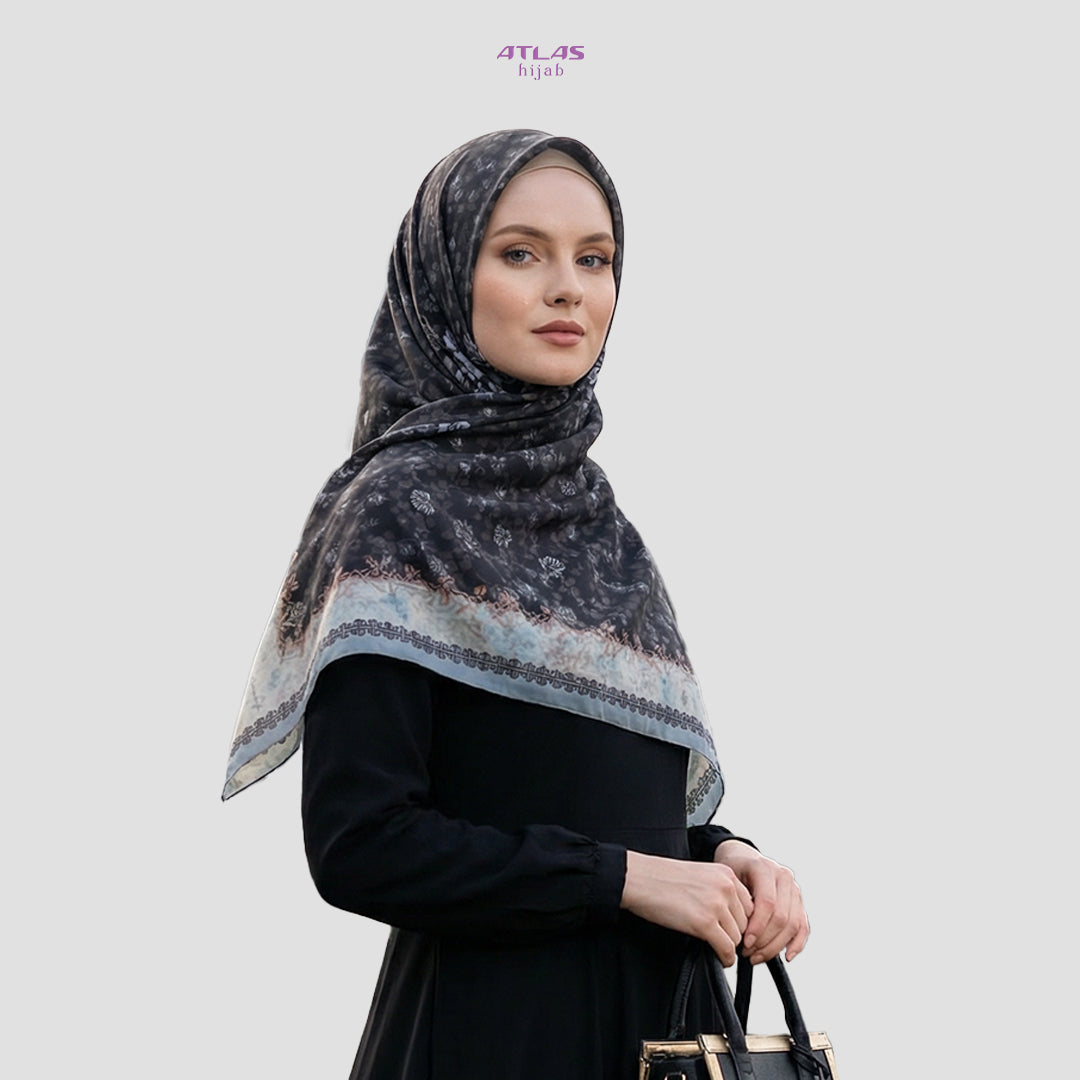 Atlas Hijab Noor Vitae Series Motif Sivya Kerudung Segi Empat