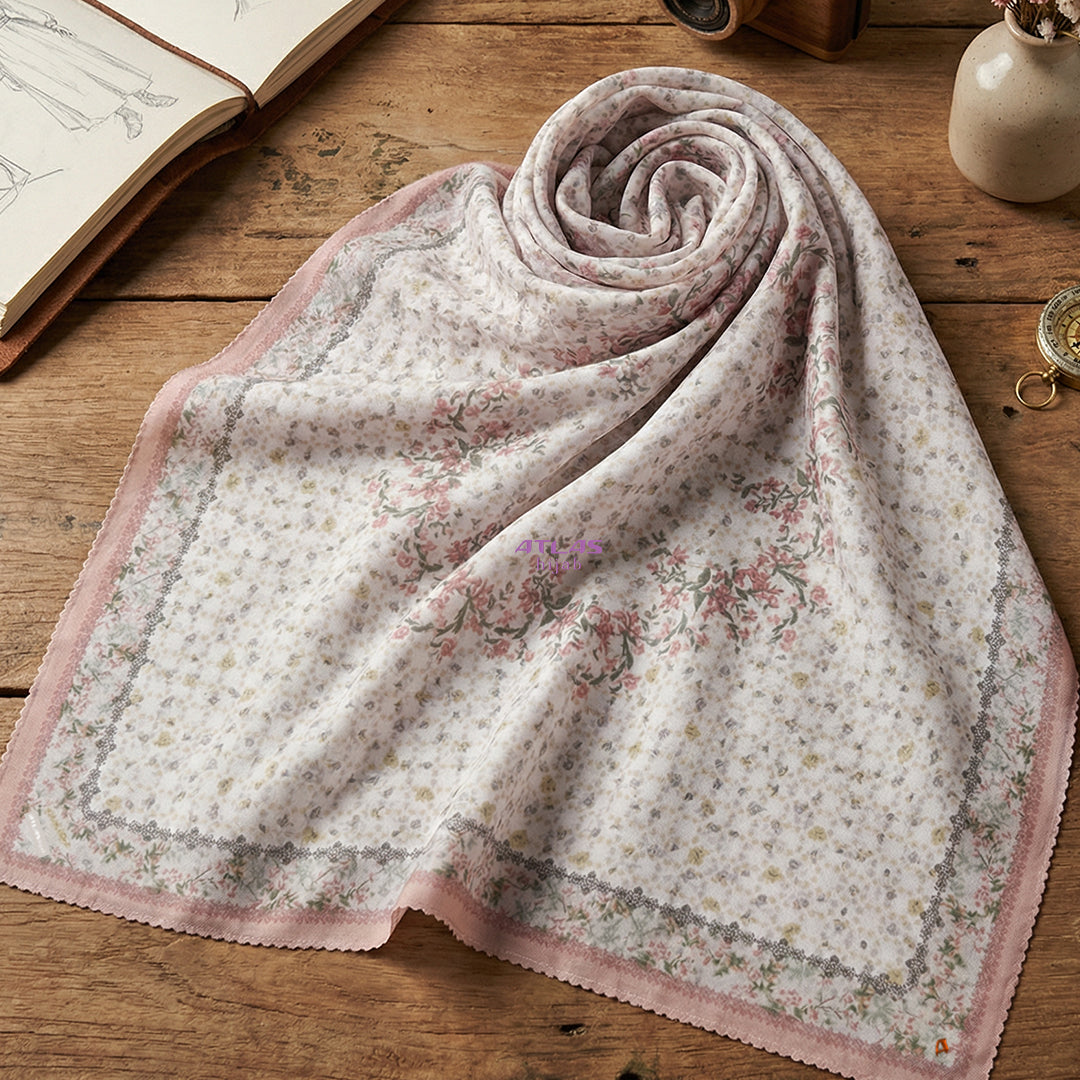 Atlas Hijab Noor Vitae Series Motif Sivya Kerudung Segi Empat