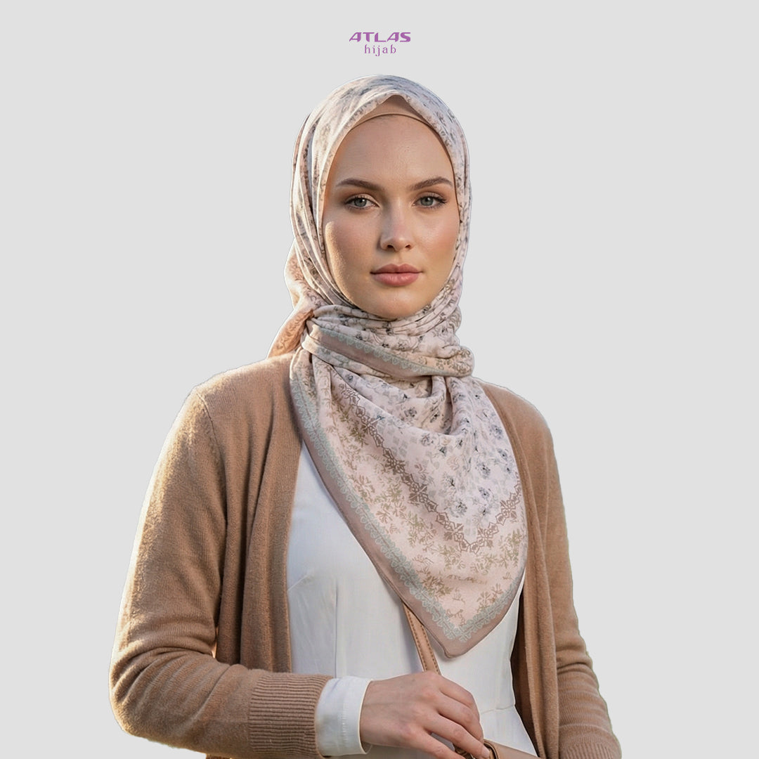 Atlas Hijab Noor Vitae Series Motif Sivya Kerudung Segi Empat