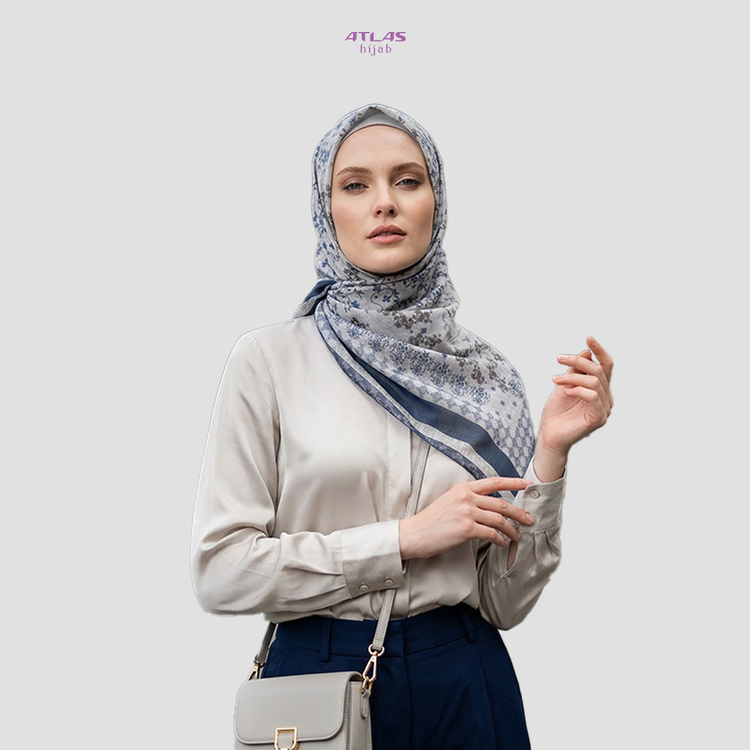 Atlas Hijab Noor Vitae Series Motif Wiselle Kerudung Segi Empat