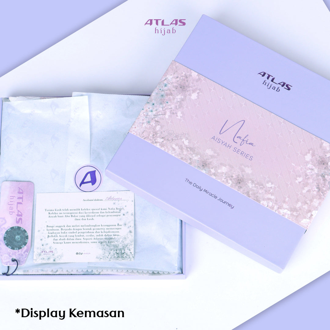 Atlas Hijab Noor Vitae Series Motif Nafia Kerudung Segi Empat