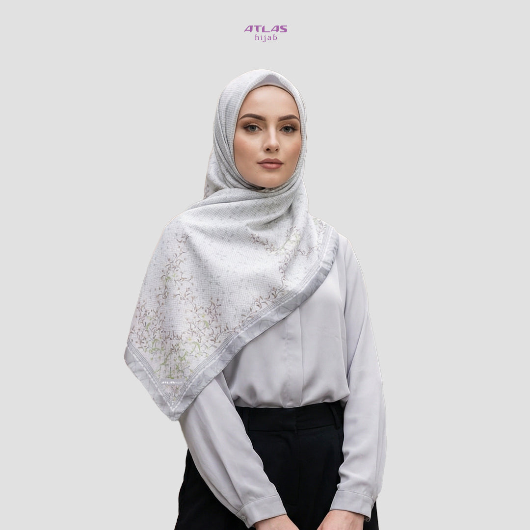 Atlas Hijab Noor Vitae Series Motif Mireya Kerudung Segi Empat