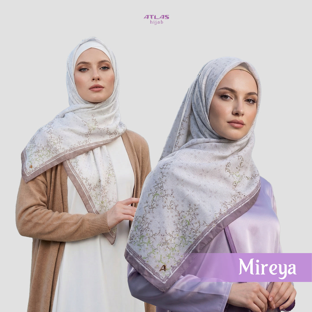 Atlas Hijab Noor Vitae Series Motif Mireya Kerudung Segi Empat