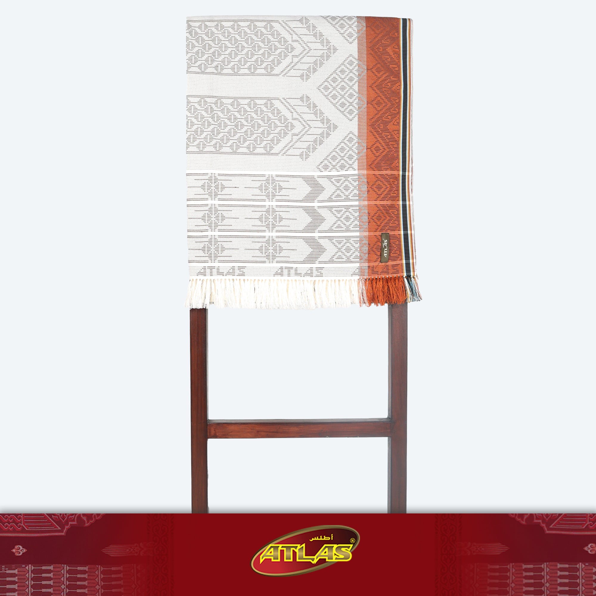 Surban Subaiyah ATLAS Motif Dobby SGF 01 Putih Coklat - Sarung Indonesia