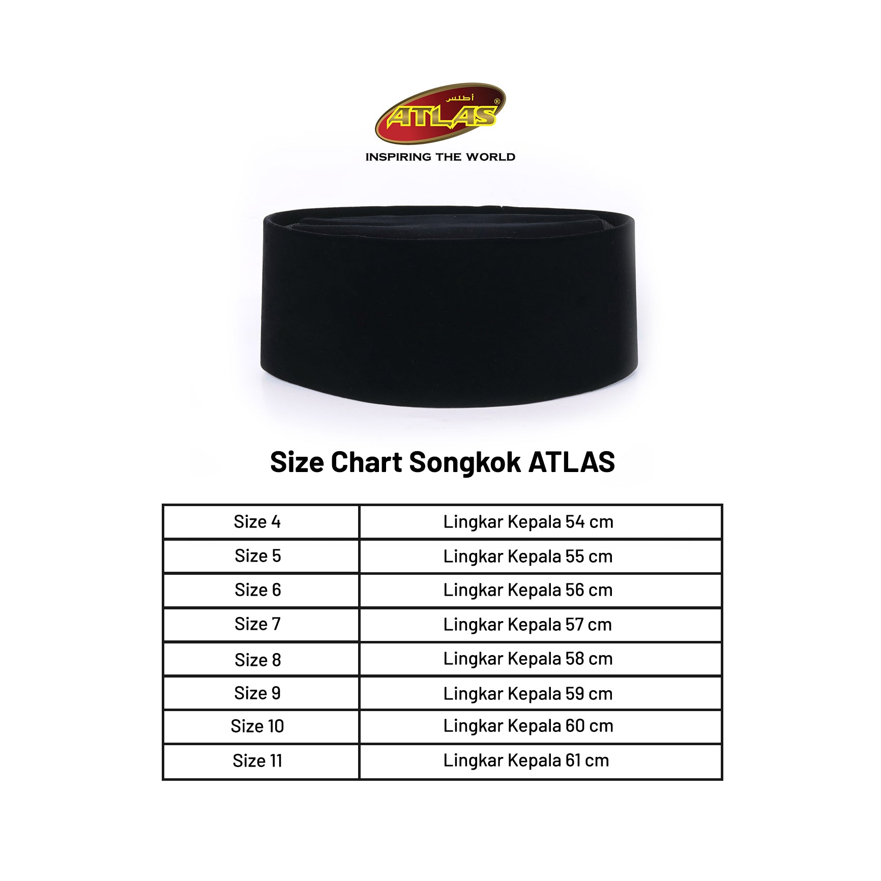 Songkok ATLAS Premium STD Tinggi 10