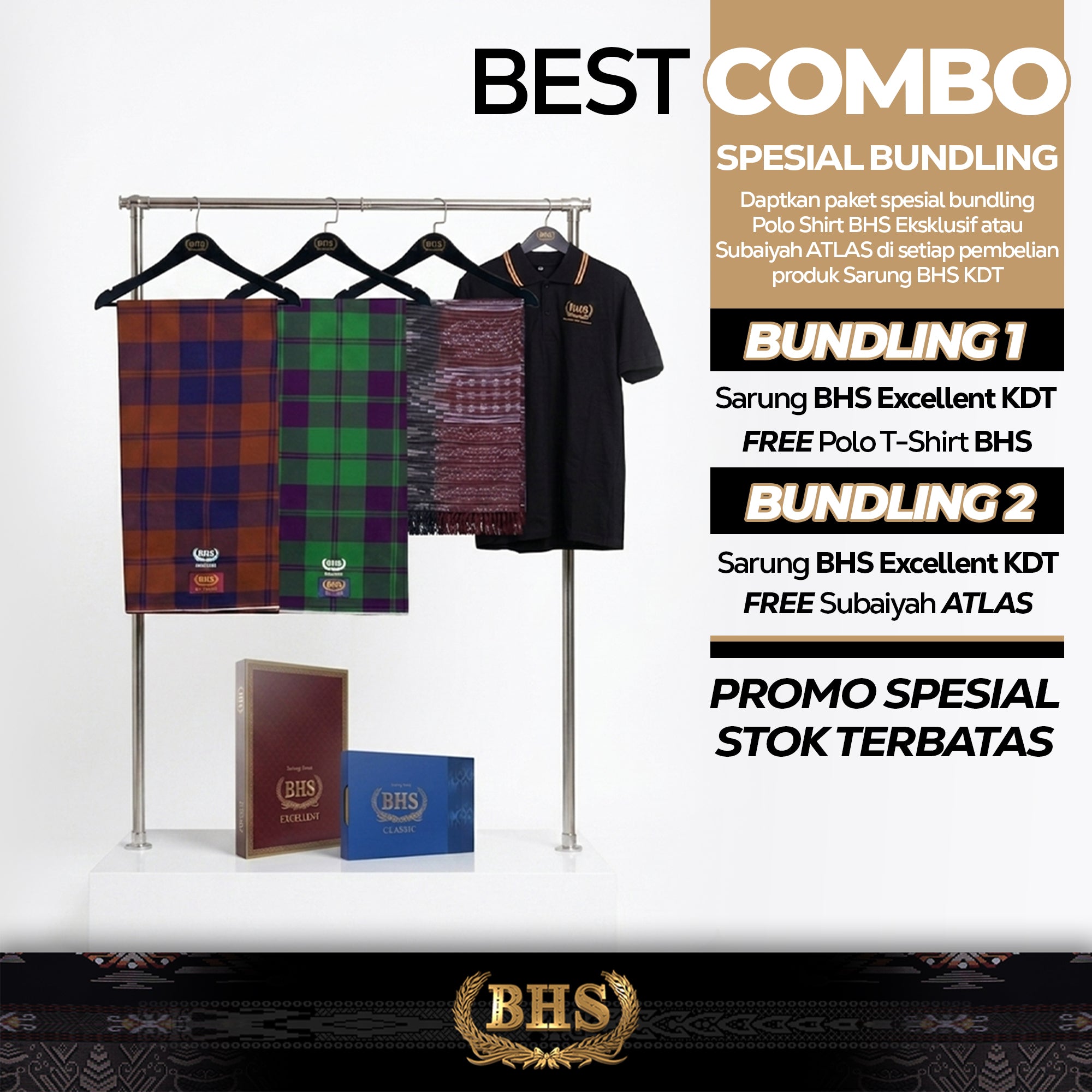 Paket Bundling BHS Excellent Timeless Prestige - Sarung Indonesia