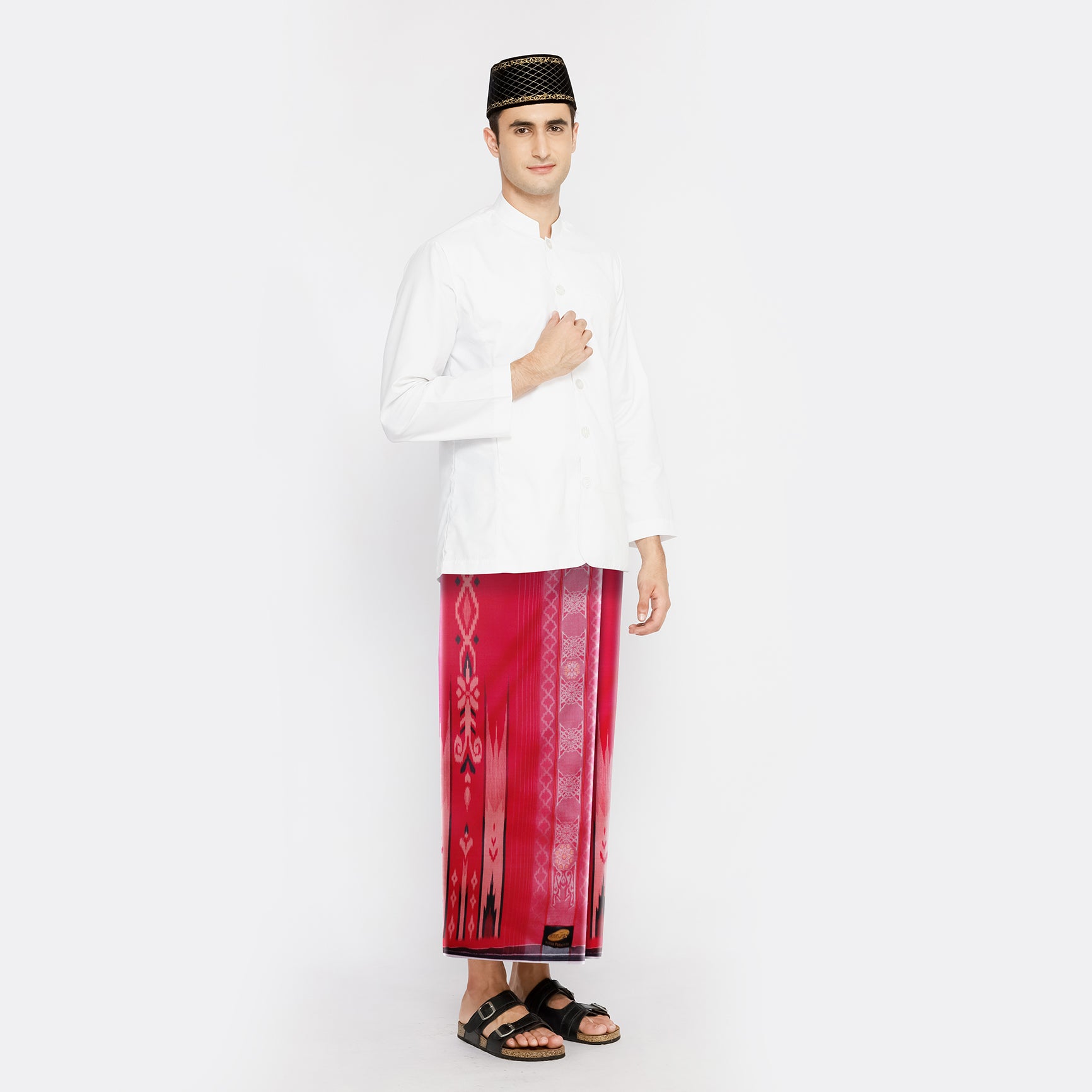 Sarung ATLAS Super Premium 955 Jacquard Kreasi Muscat Merah 01