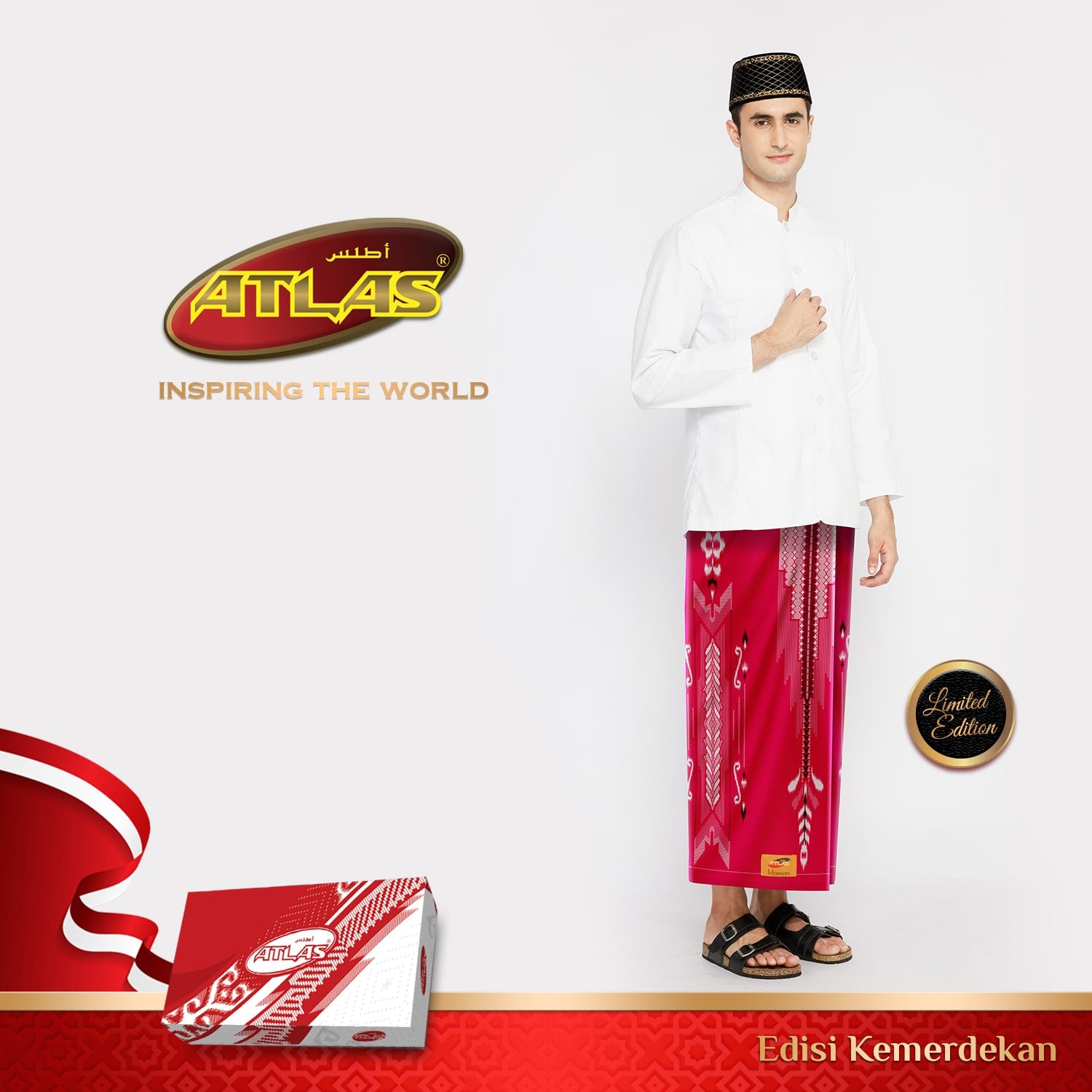 Sarung ATLAS Edisi Kemerdekaan SGF Merah
