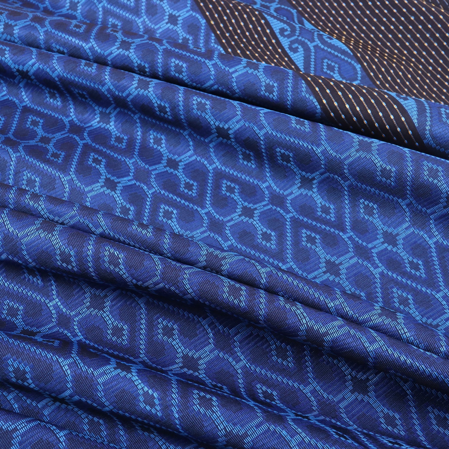 Kain Batik BHS Excellent Motif Jacquard Warna Biru Hitam