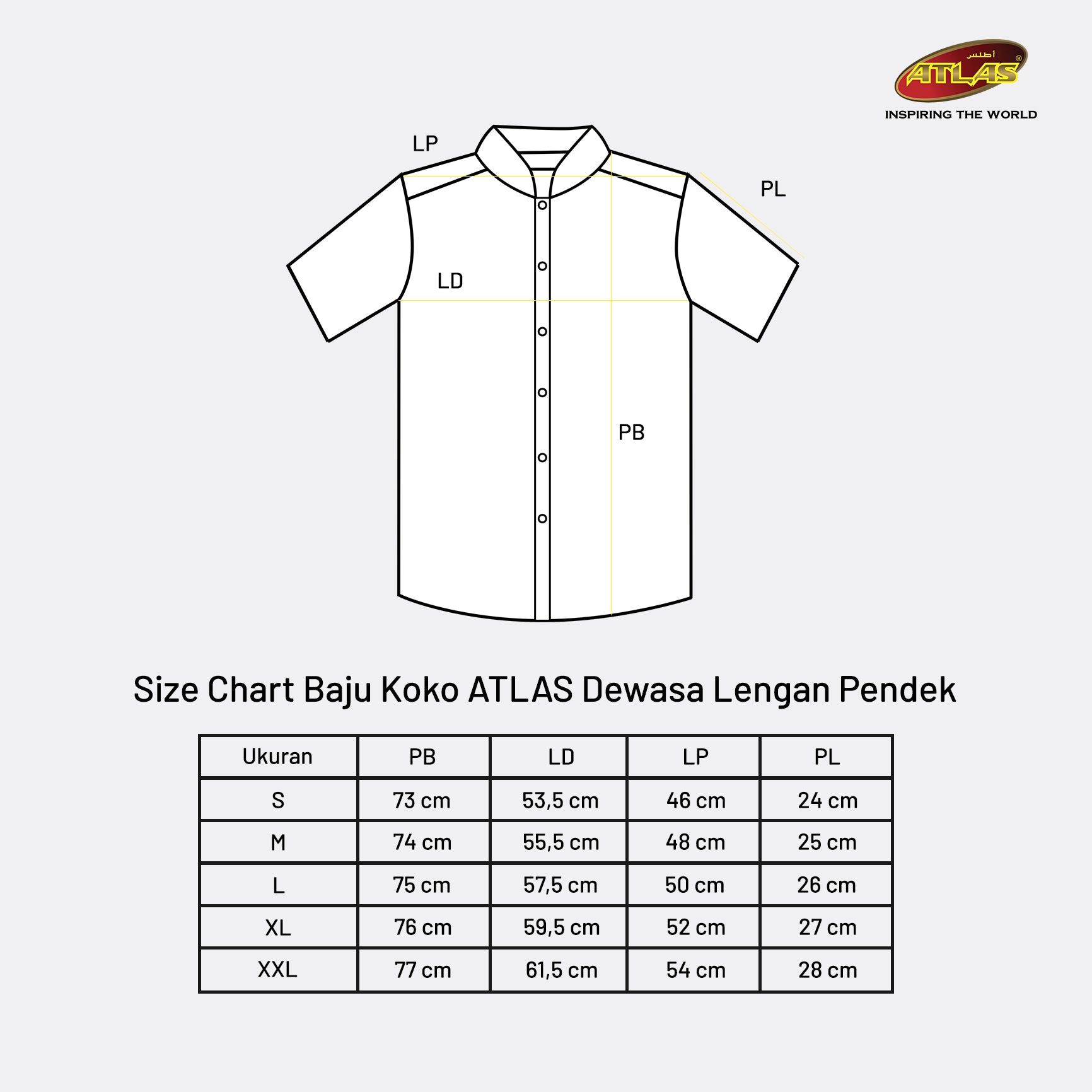 Baju Koko ATLAS Universal Motif MRK Maroon