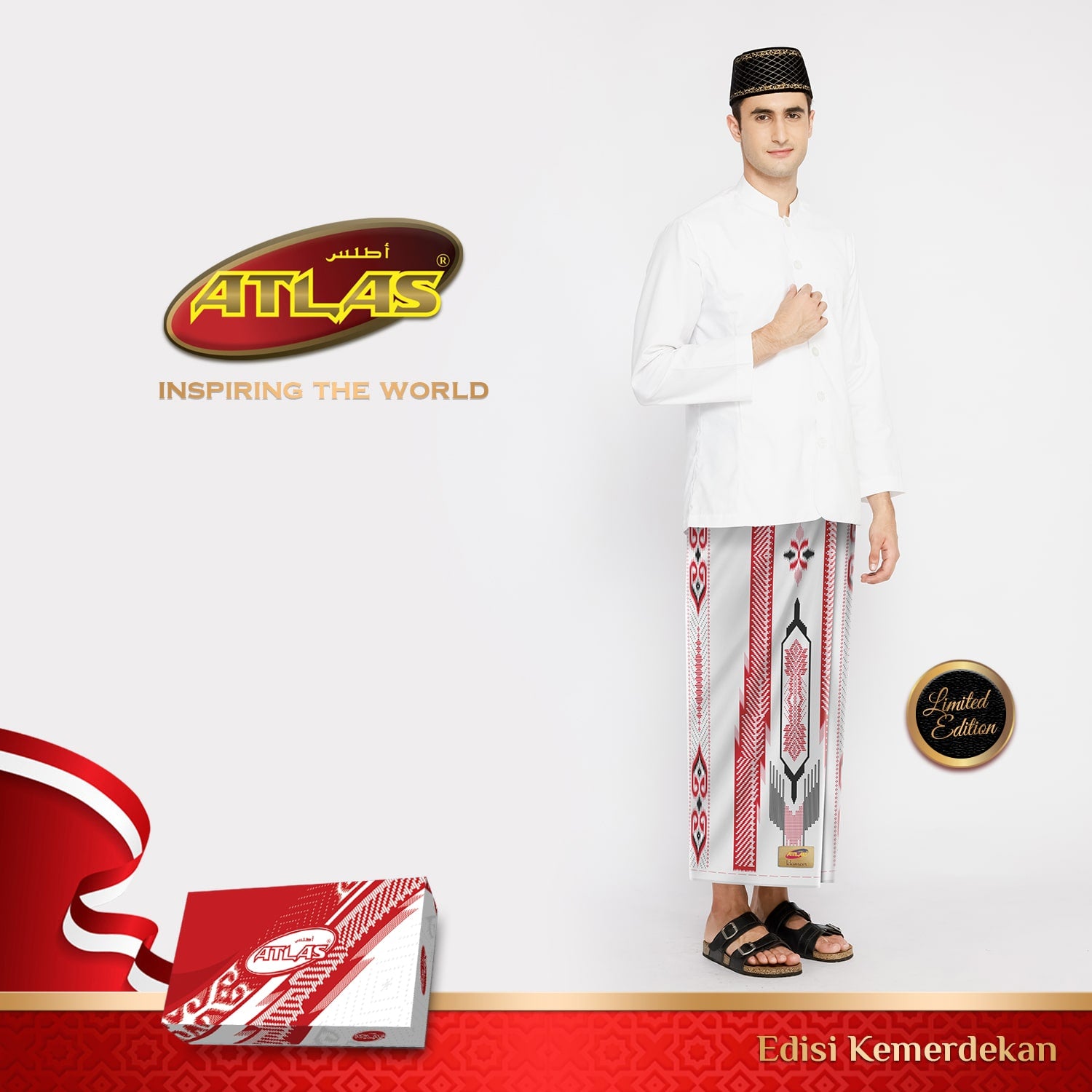 Sarung ATLAS Edisi Kemerdekaan SIF Putih
