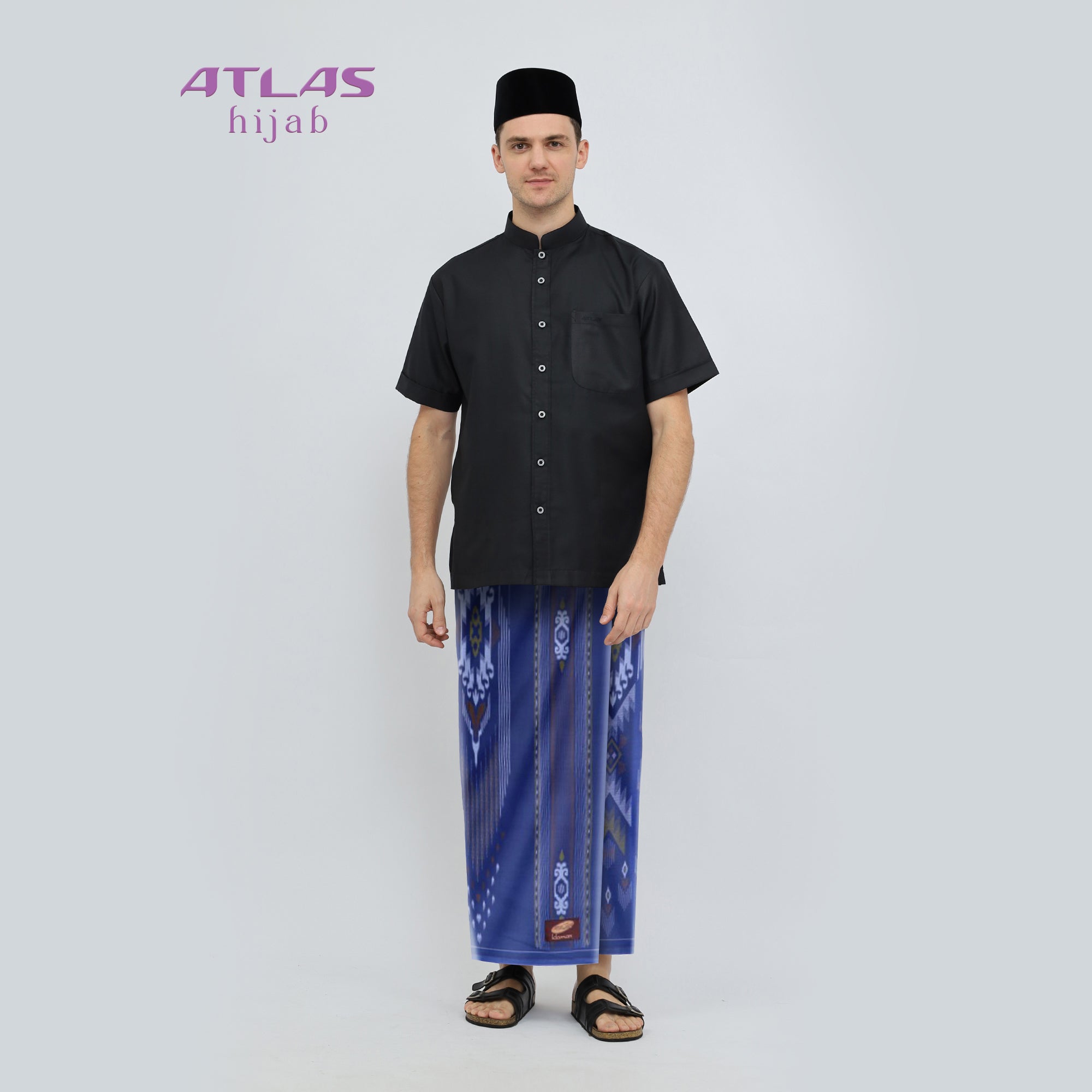 Sarung ATLAS Idaman 555 Kembang Motif BHS GSA 01 Biru 02