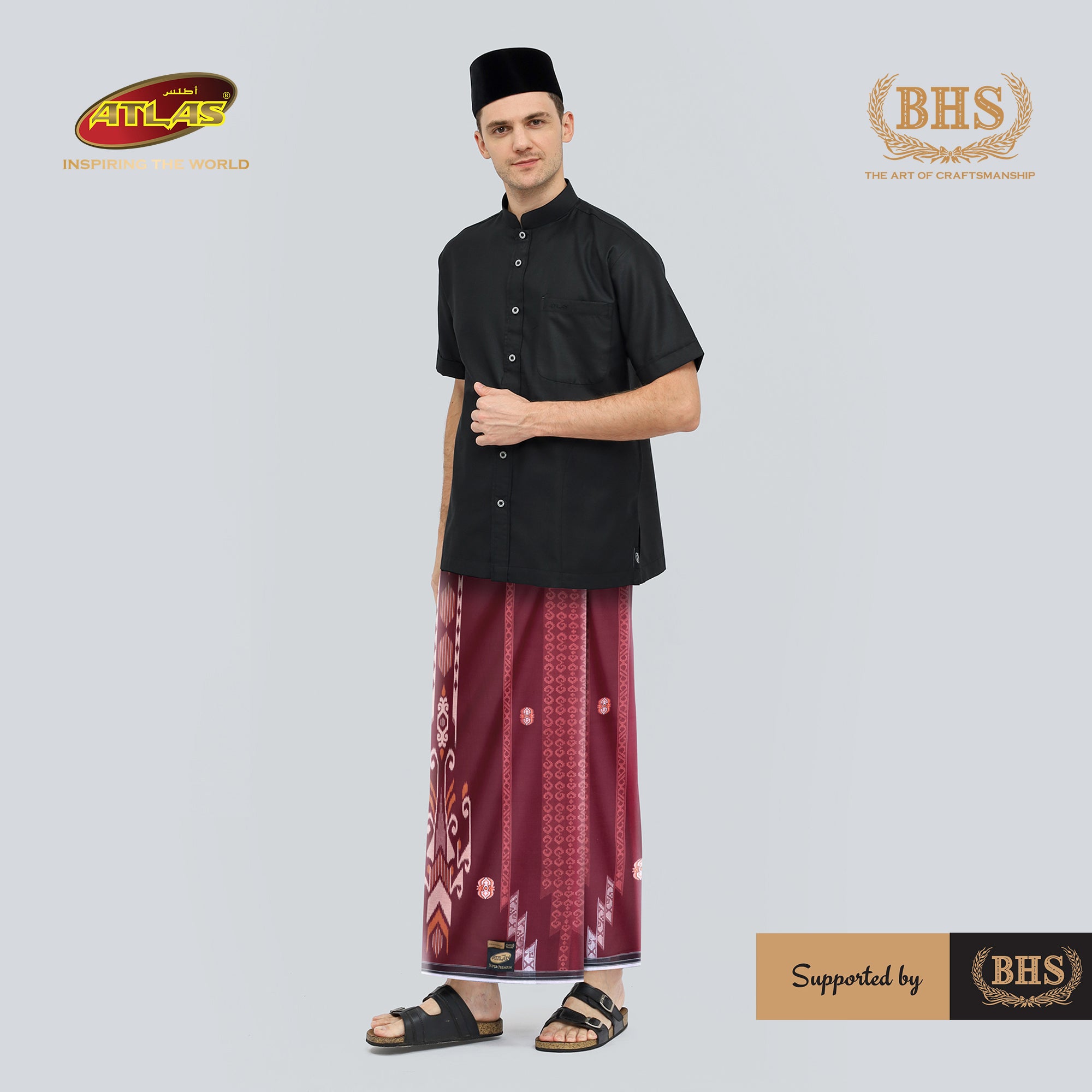 Sarung ATLAS Super Premium 975 Motif A9 JGF Merah 01