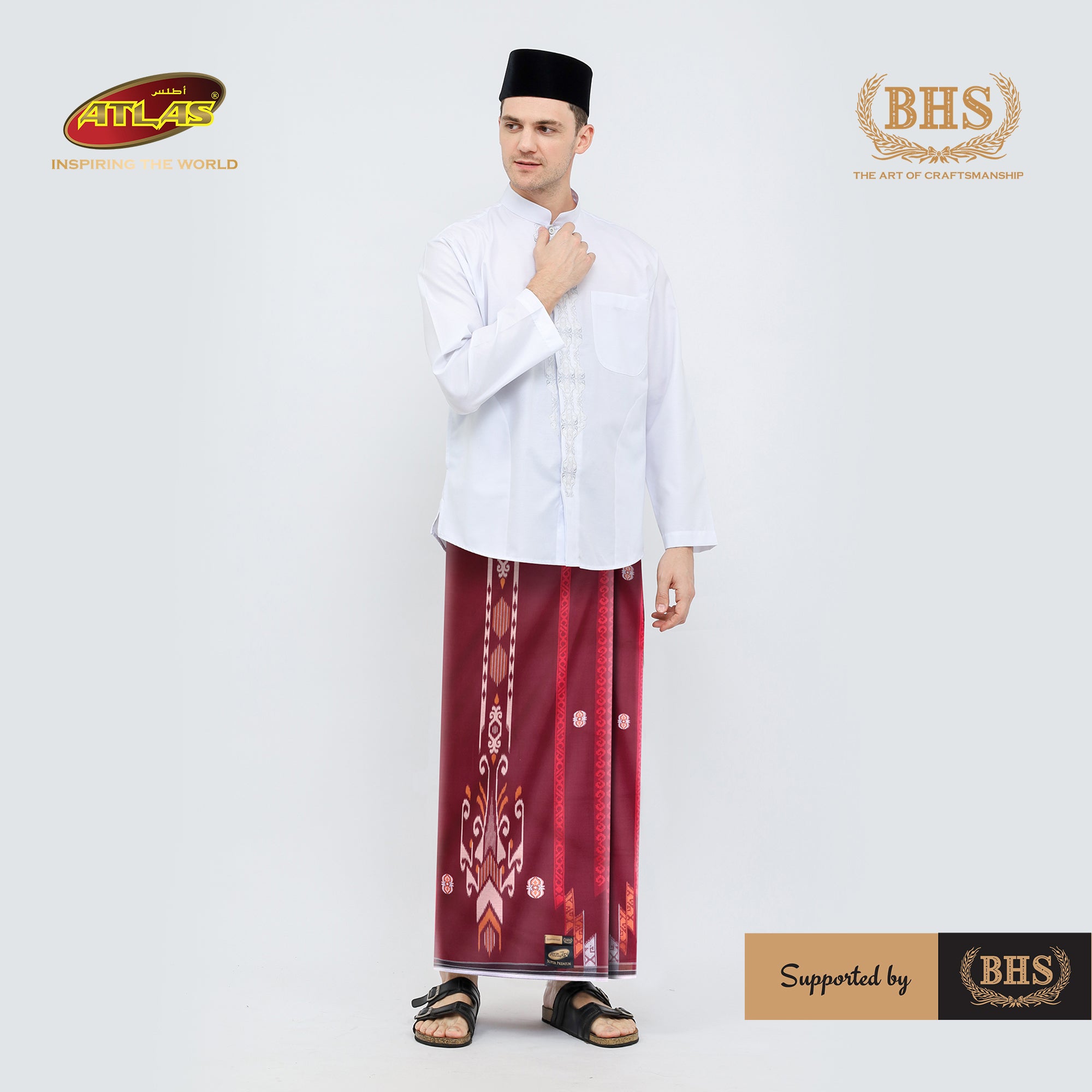 Sarung ATLAS Super Premium 975 Motif A9 JGF Merah
