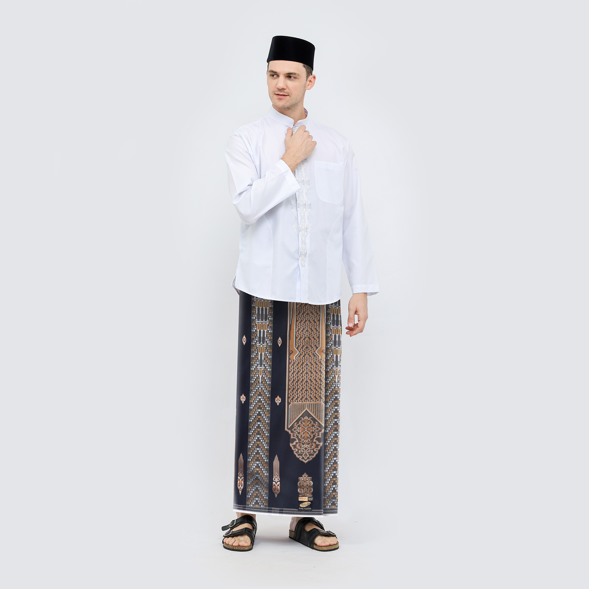 Sarung ATLAS Super Premium 980 Motif A9 JGL Hitam Kuning