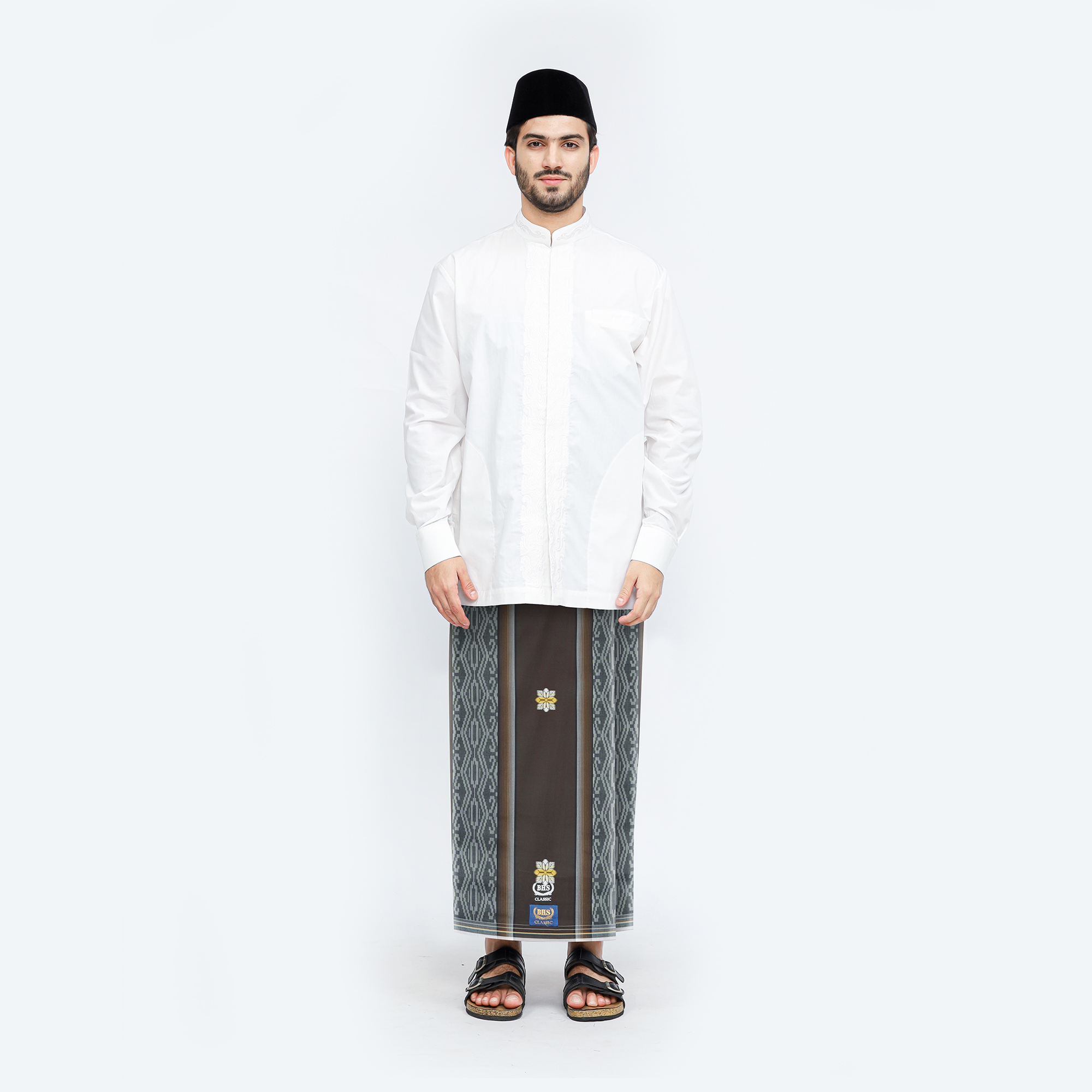 Sarung BHS Classic Gold Motif C45 SSF Olive Muda