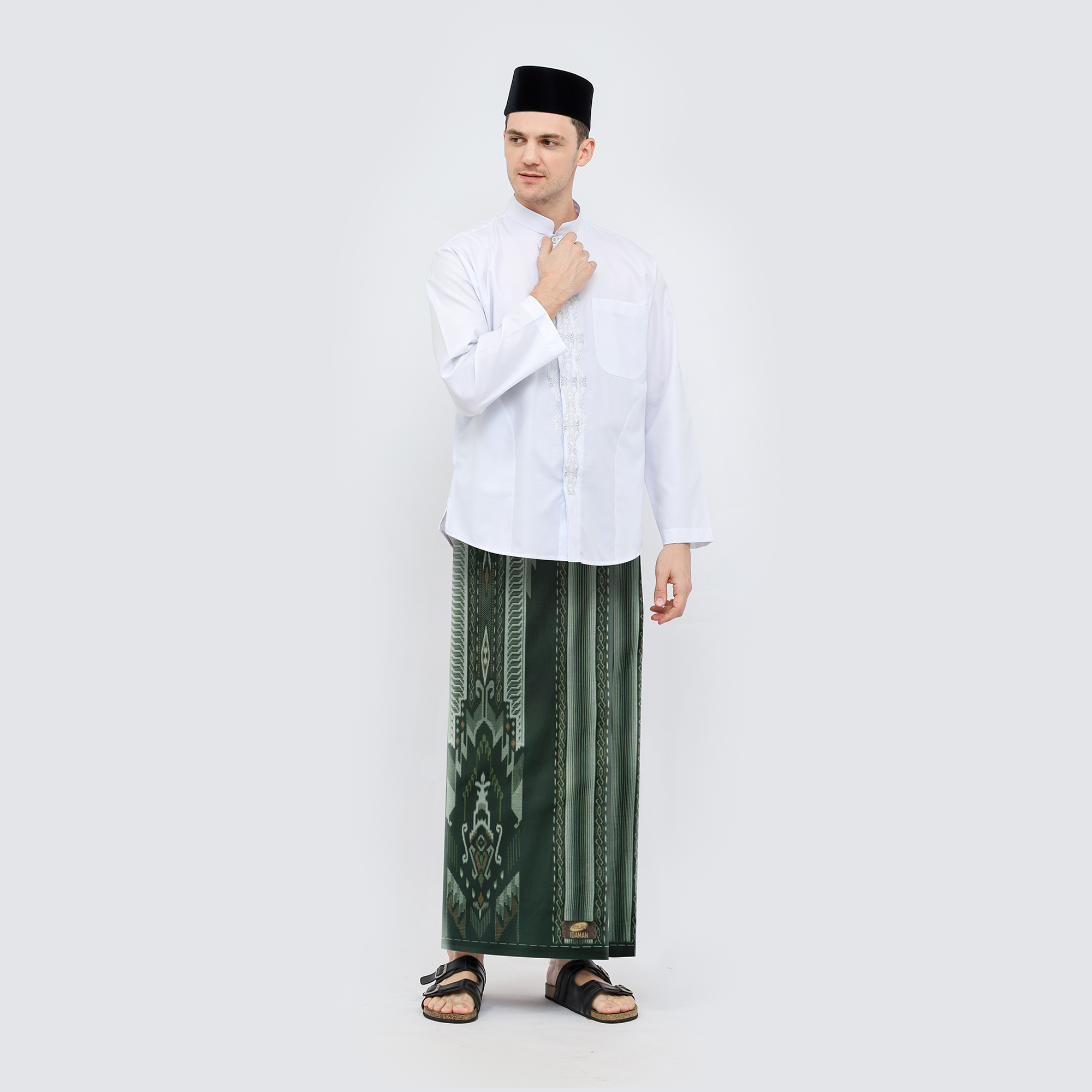 Sarung ATLAS Idaman 555 Harmoni Motif BHS MSD 01 Olive Tua