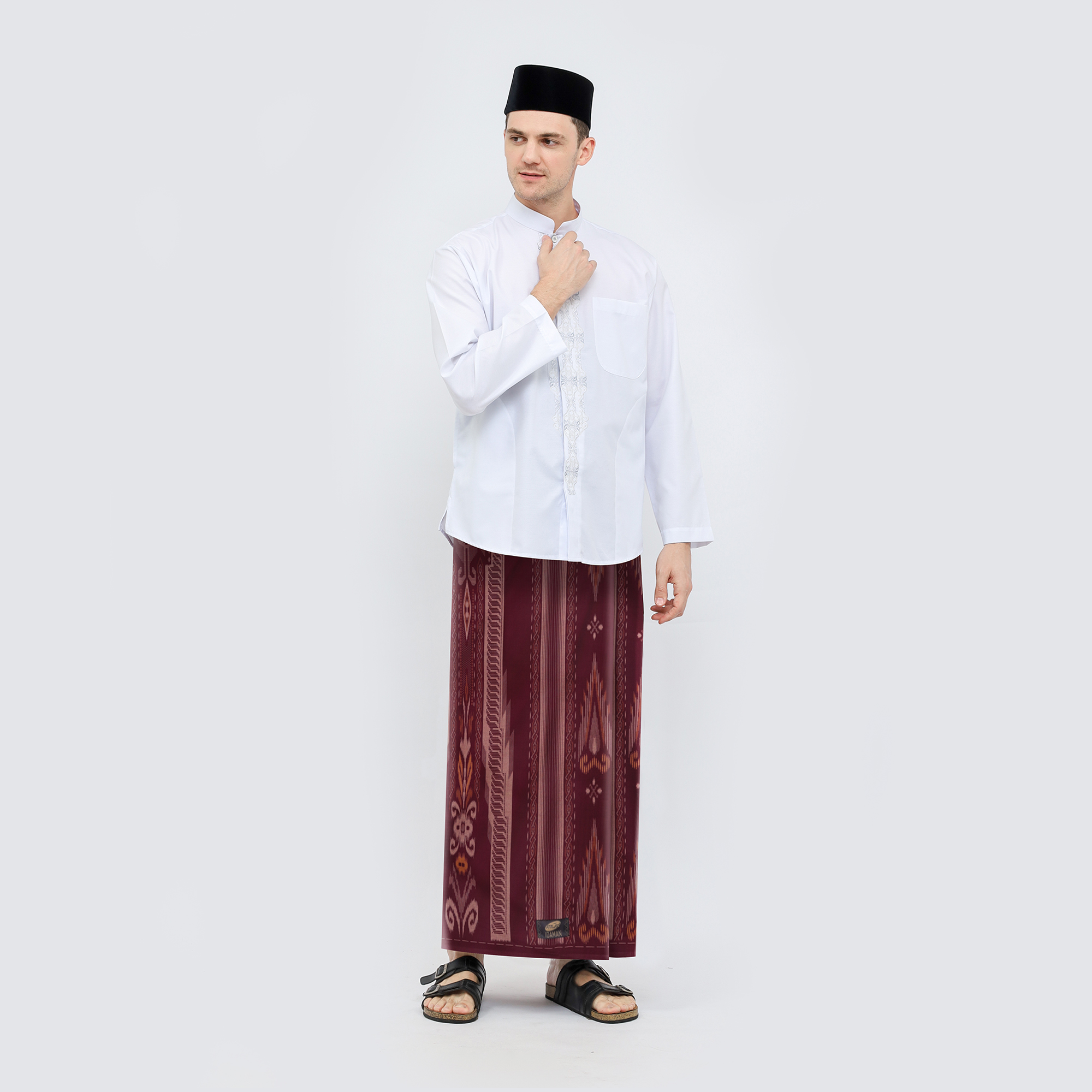 Sarung ATLAS Idaman 555 Harmoni Motif BHS MSD 01 Merah Hati