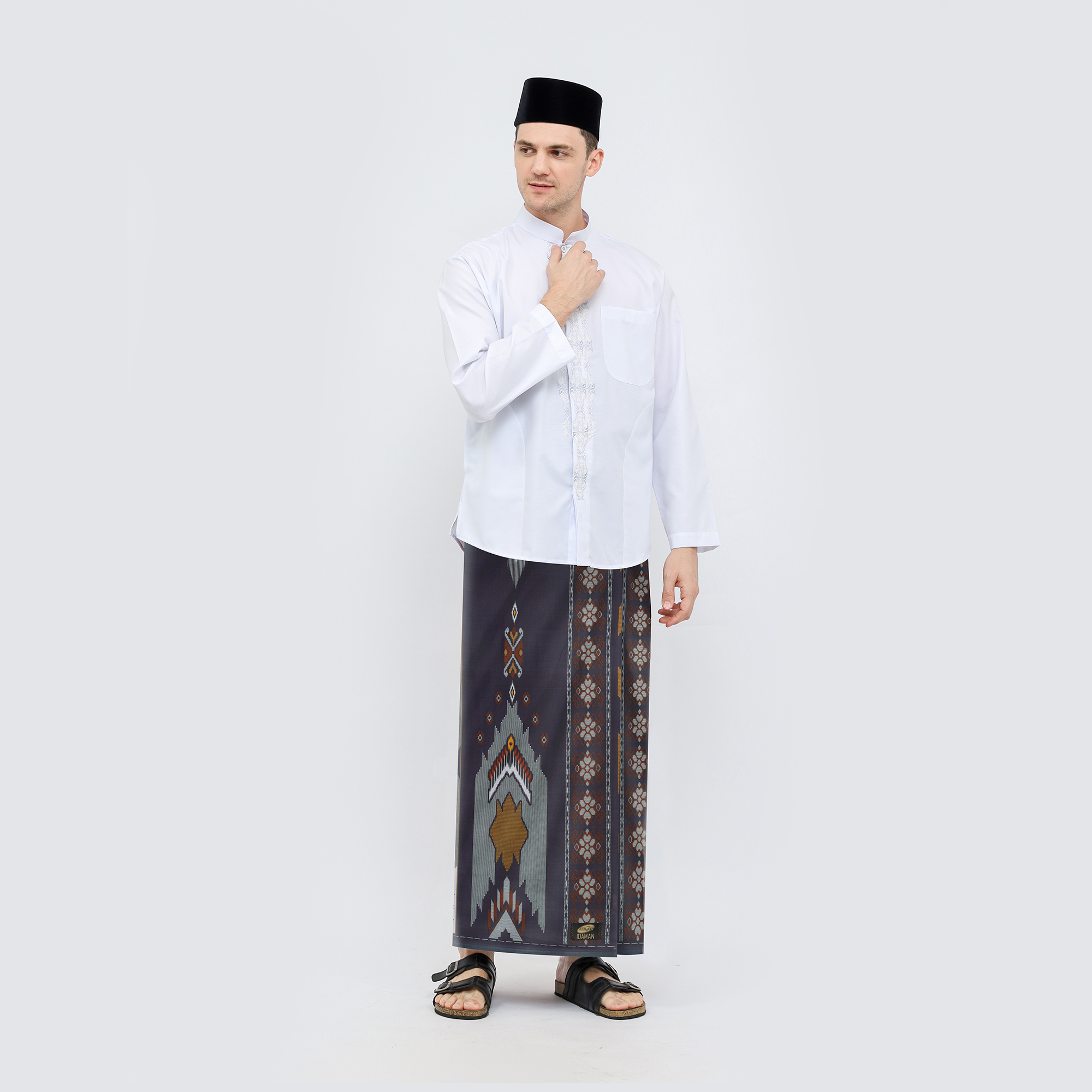 Sarung ATLAS Idaman 555 Harmoni Motif BHS MSA 01 Abu-Abu