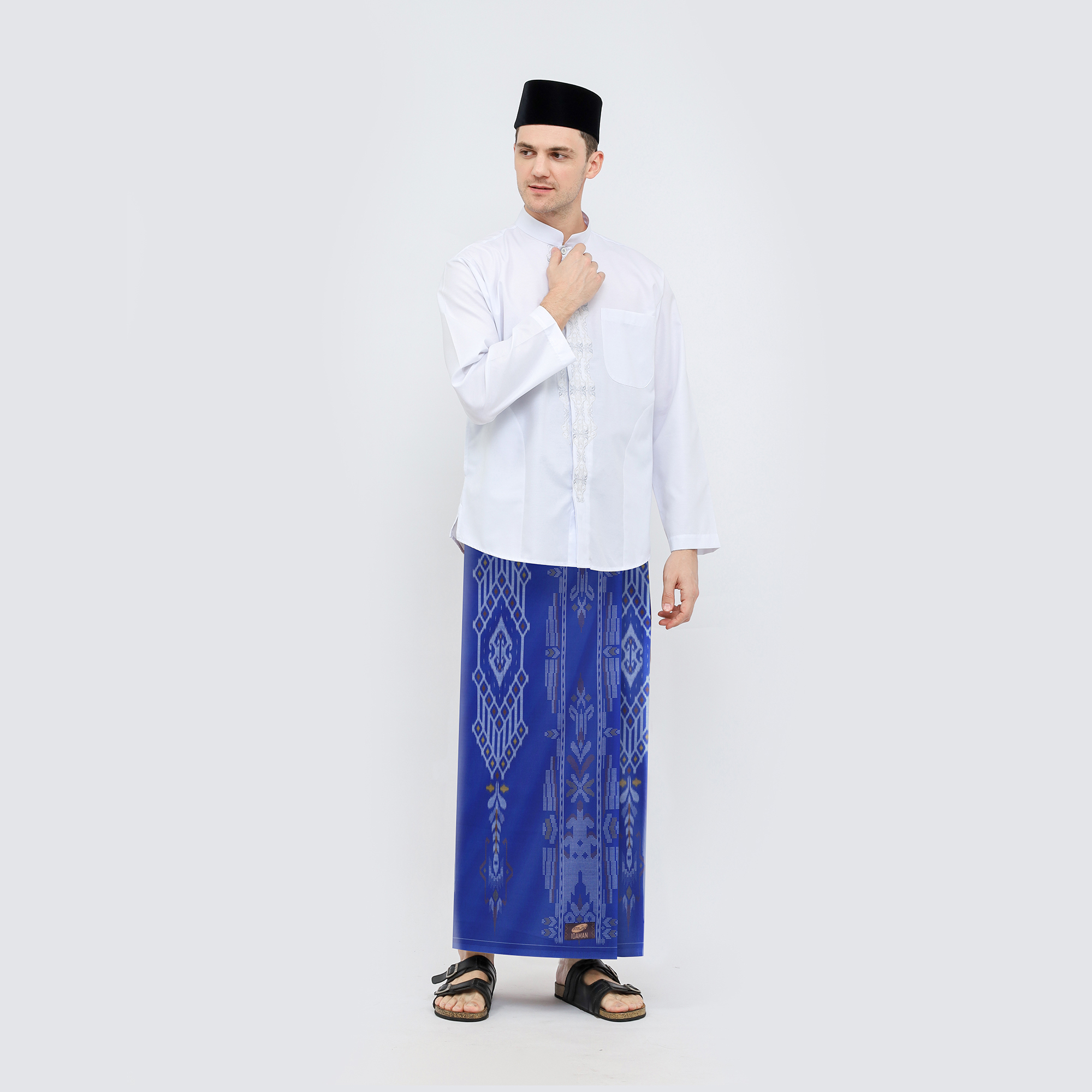 Sarung ATLAS Idaman 555 Kembang Motif BHS SJI 03 Warna Biru 01