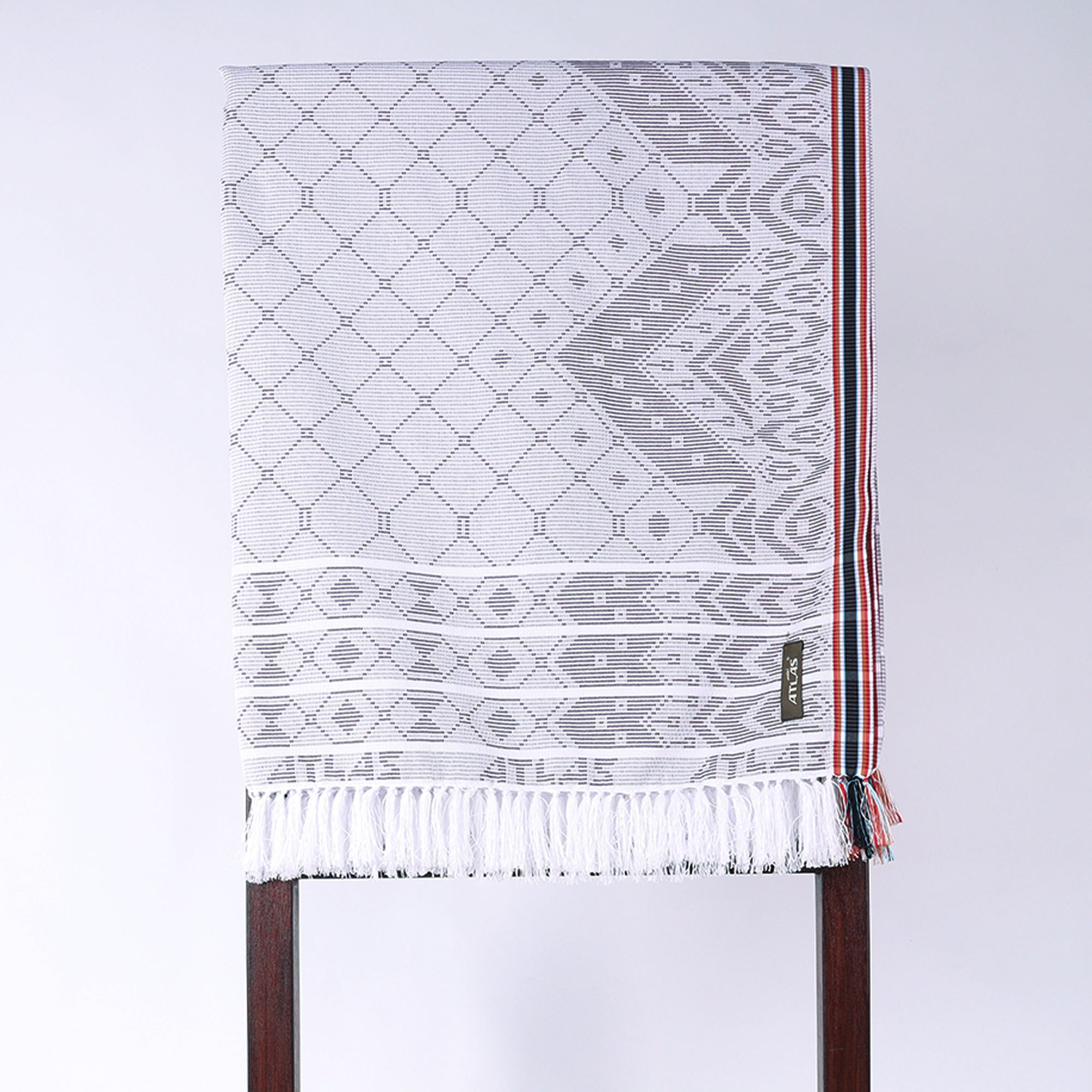 Surban Subaiyah ATLAS Motif Dobby SGF 02 Putih Merah