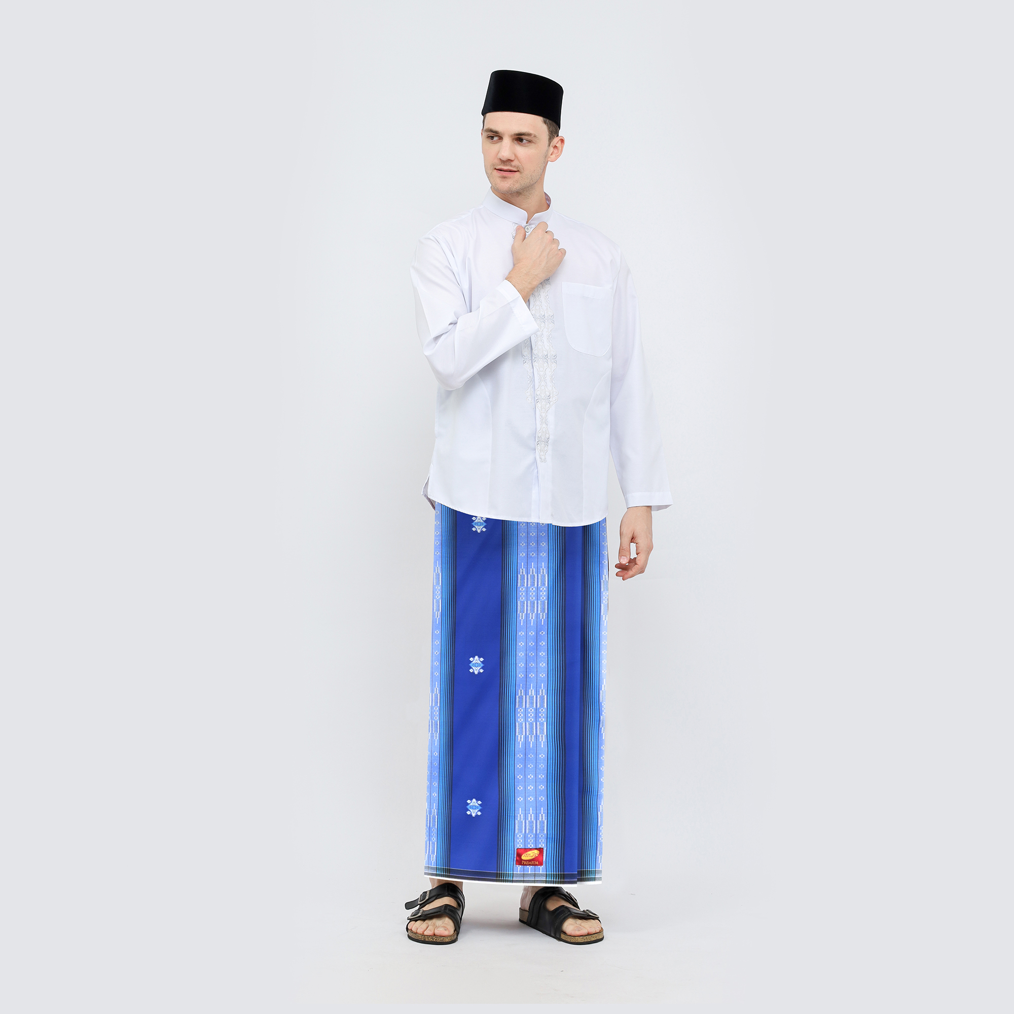 Sarung ATLAS Universal 670 Songket Biru Tua