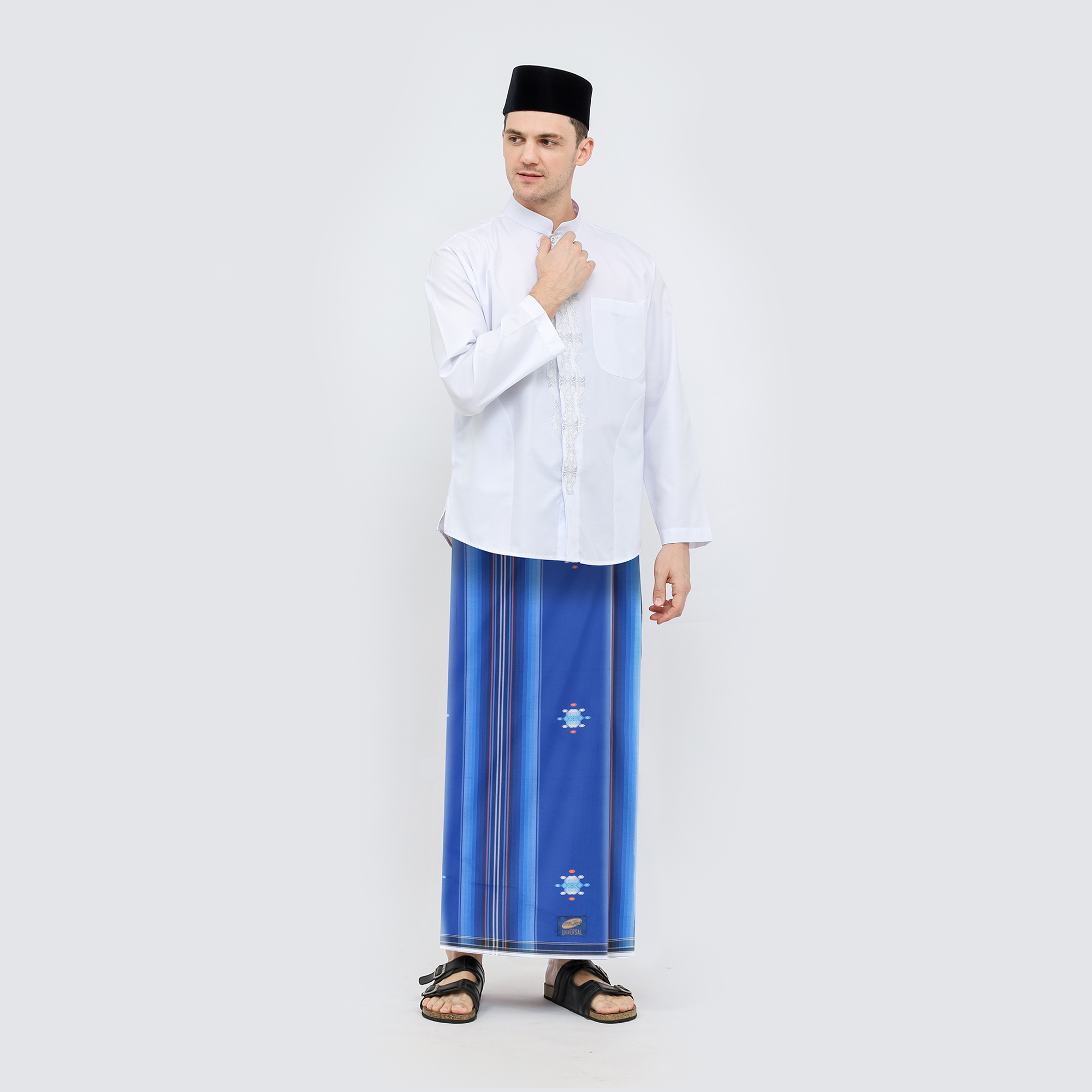 Sarung ATLAS Universal 670 Songket Biru Tua 01
