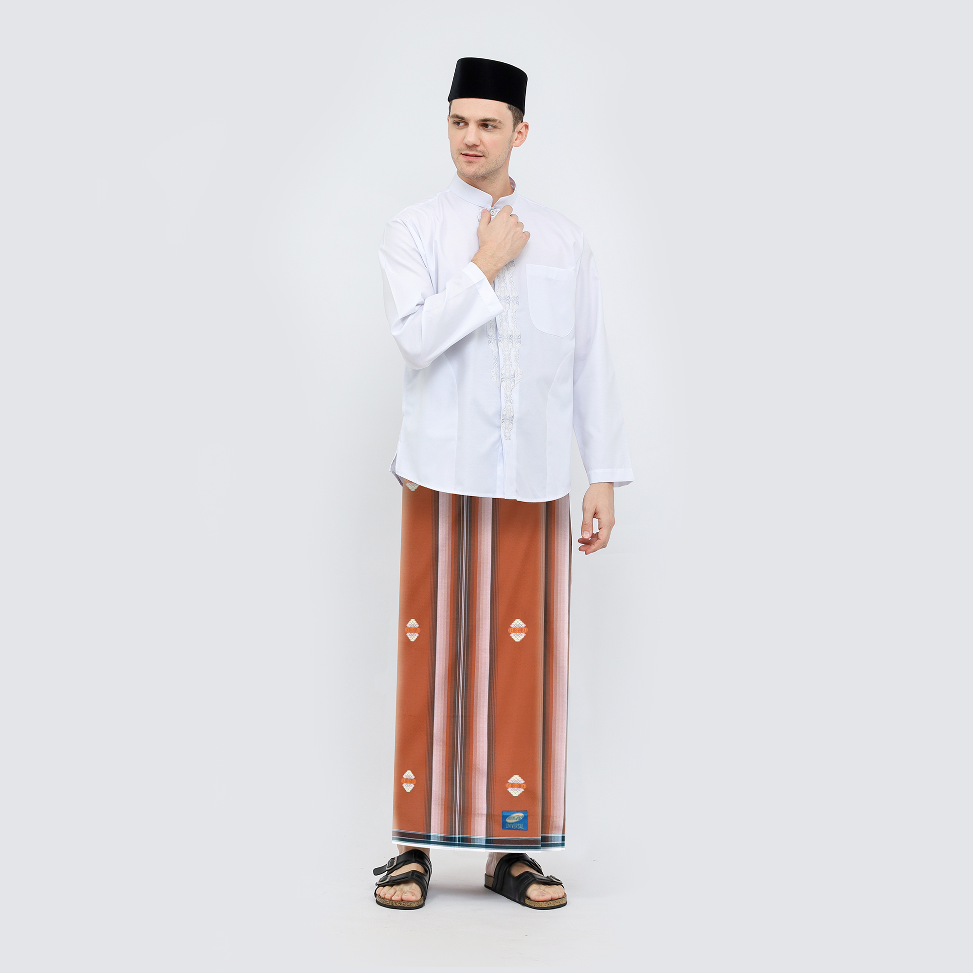 Sarung ATLAS Universal 670 Songket Coklat Kayu