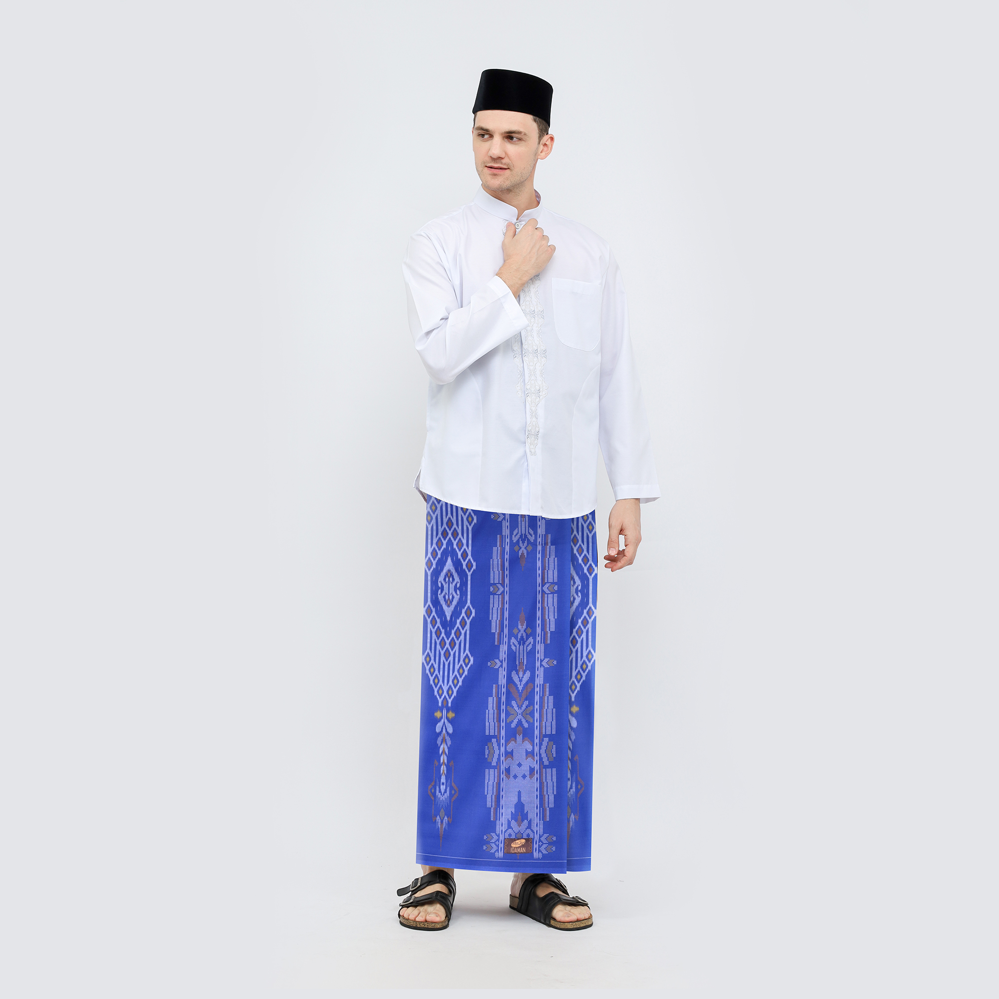 Sarung ATLAS Idaman 555 Kembang Motif BHS SJI 03 Warna Biru 02