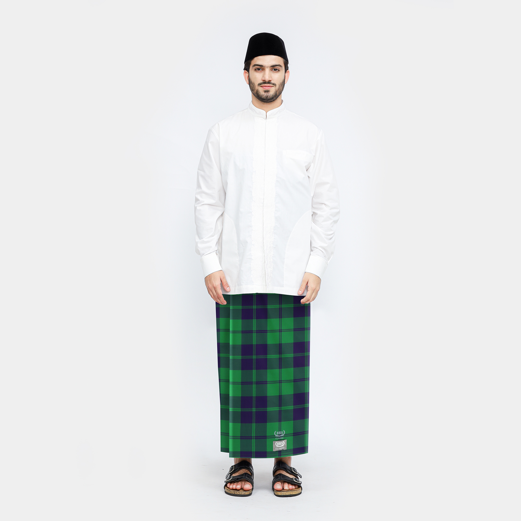 Sarung BHS Classic Silver Motif C42 KDT Hijau Besar