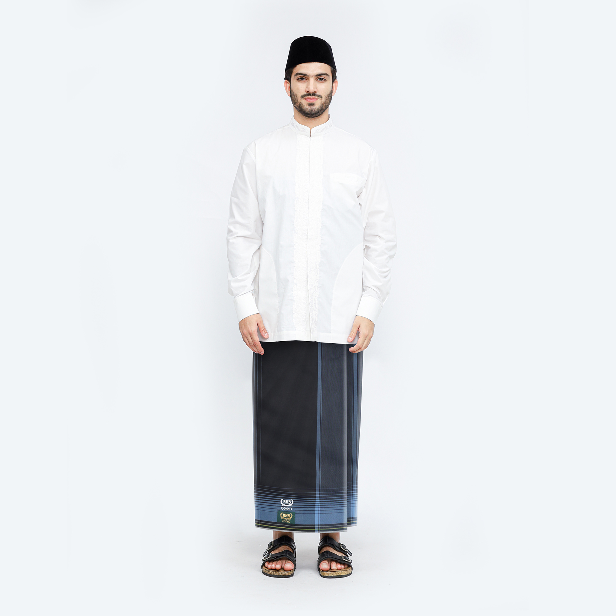Sarung BHS Cosmo Gold Motif K26 PPC Hitam Biru