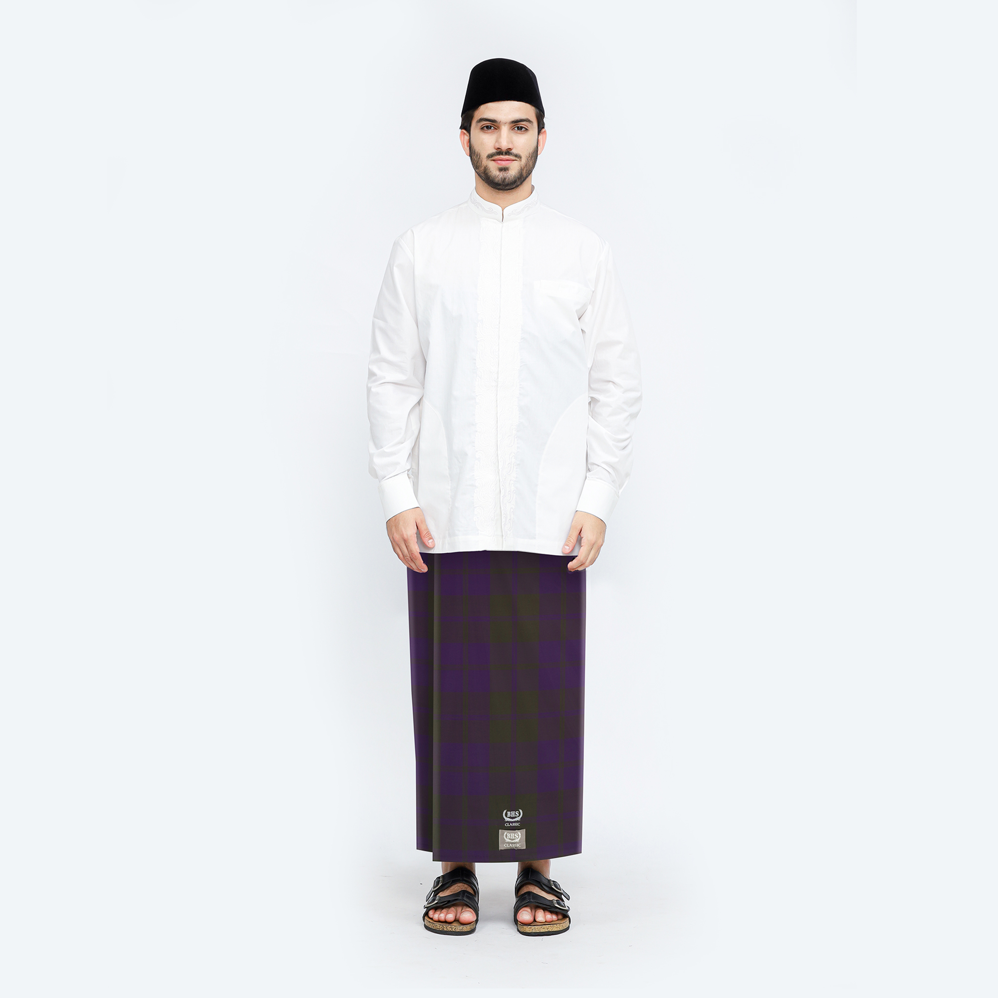 Sarung BHS Classic Silver Motif C42 KDT Olive Tua Besar