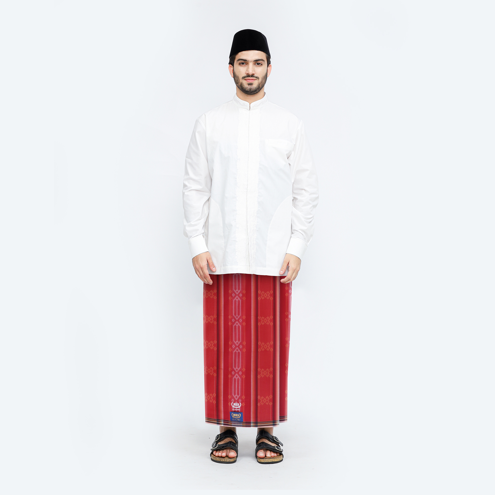 Sarung BHS Classic Gold Motif C44 DKB Merah