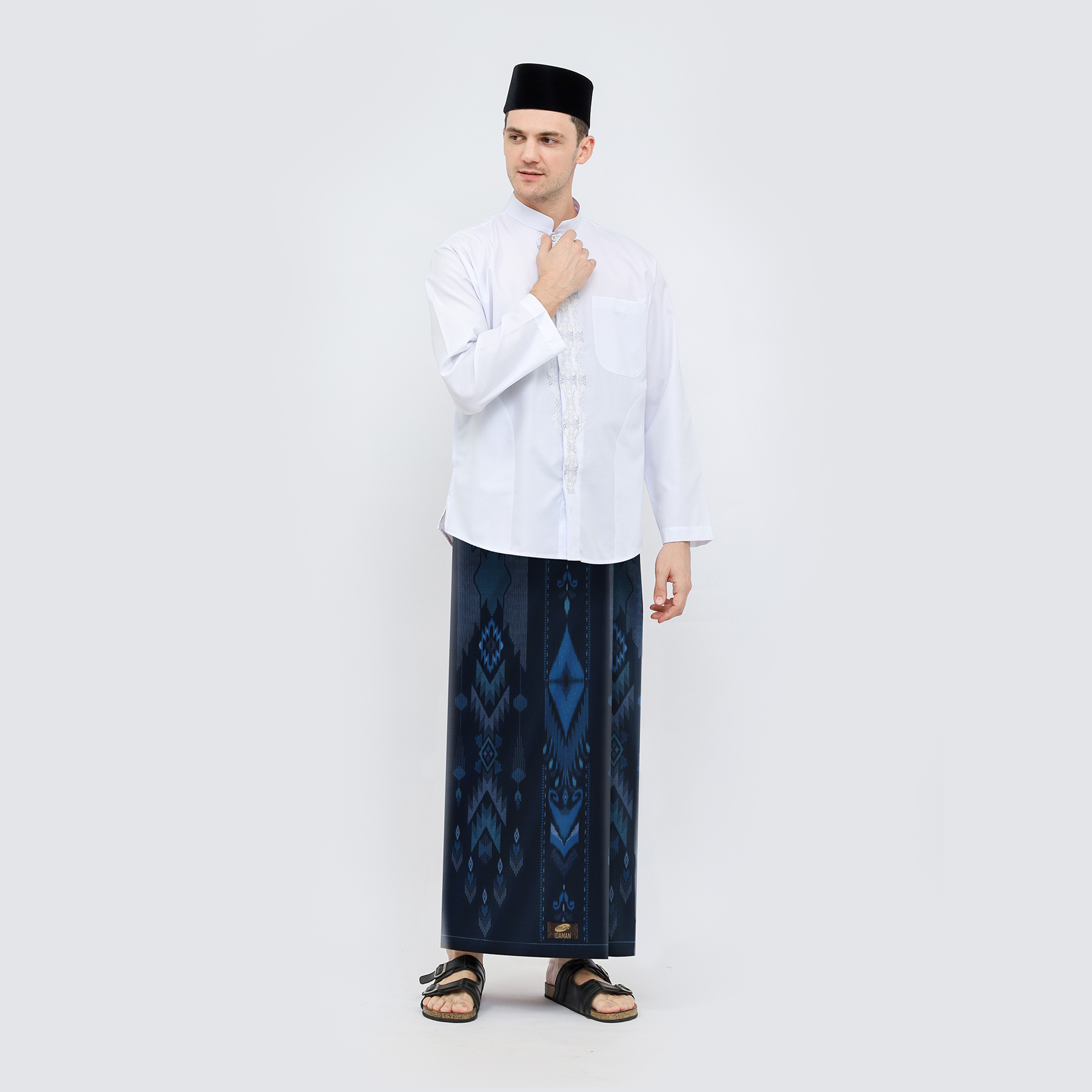 Sarung ATLAS Idaman 555 Kembang Motif BHS A5 GSI Navy