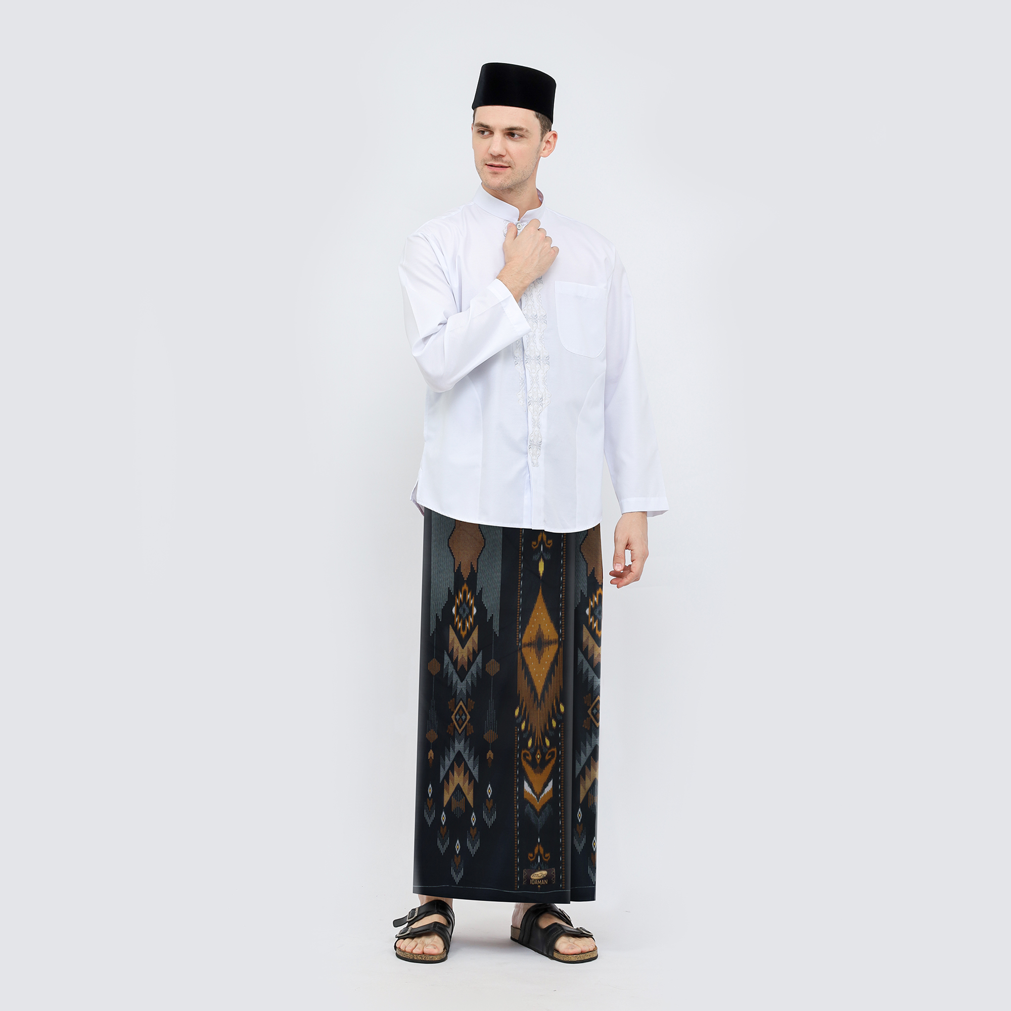 Sarung ATLAS Idaman 555 Kembang Motif BHS A5 GSI Hitam Kuning