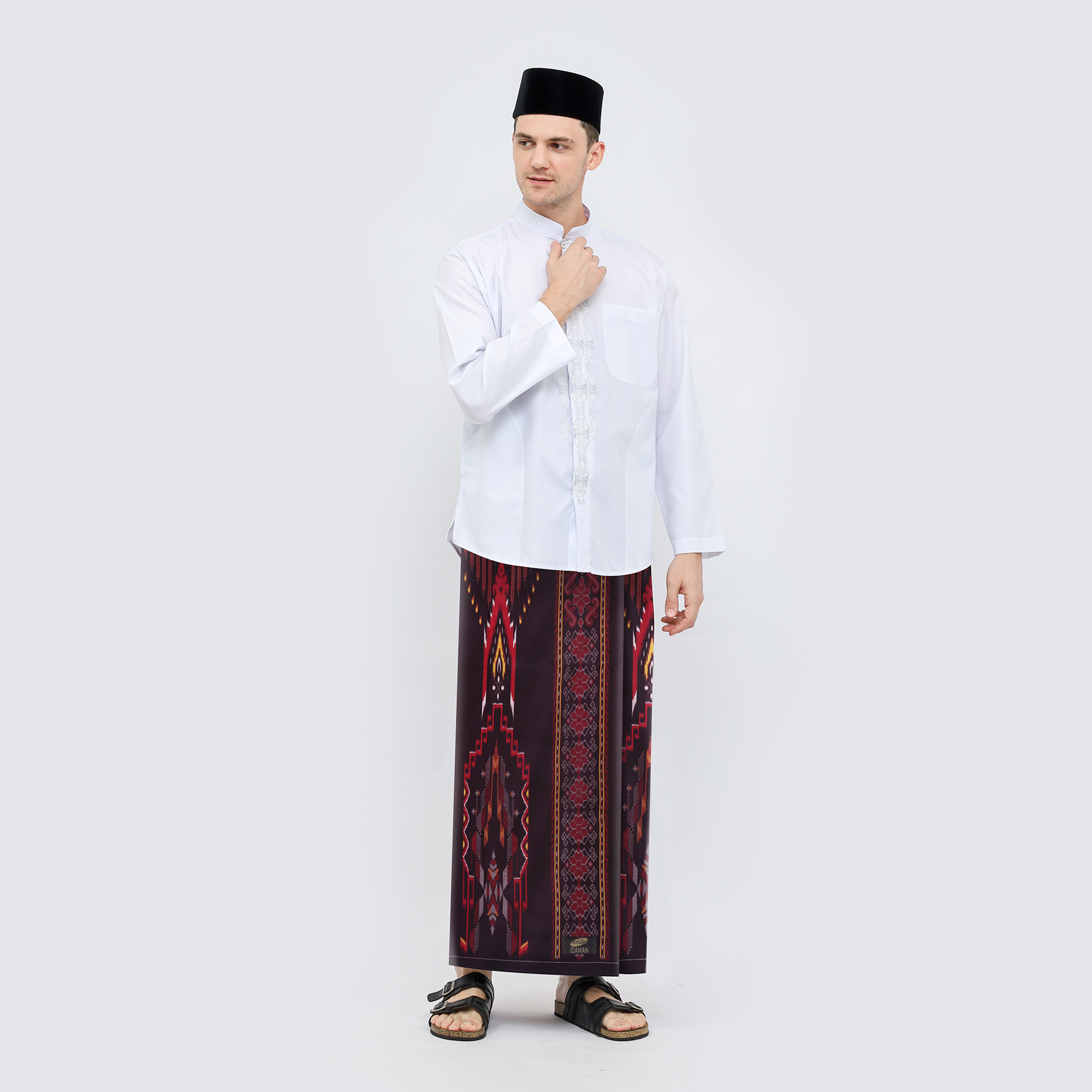 Sarung ATLAS Idaman 555 Kembang Motif BHS A5 GSJ Merah Hati