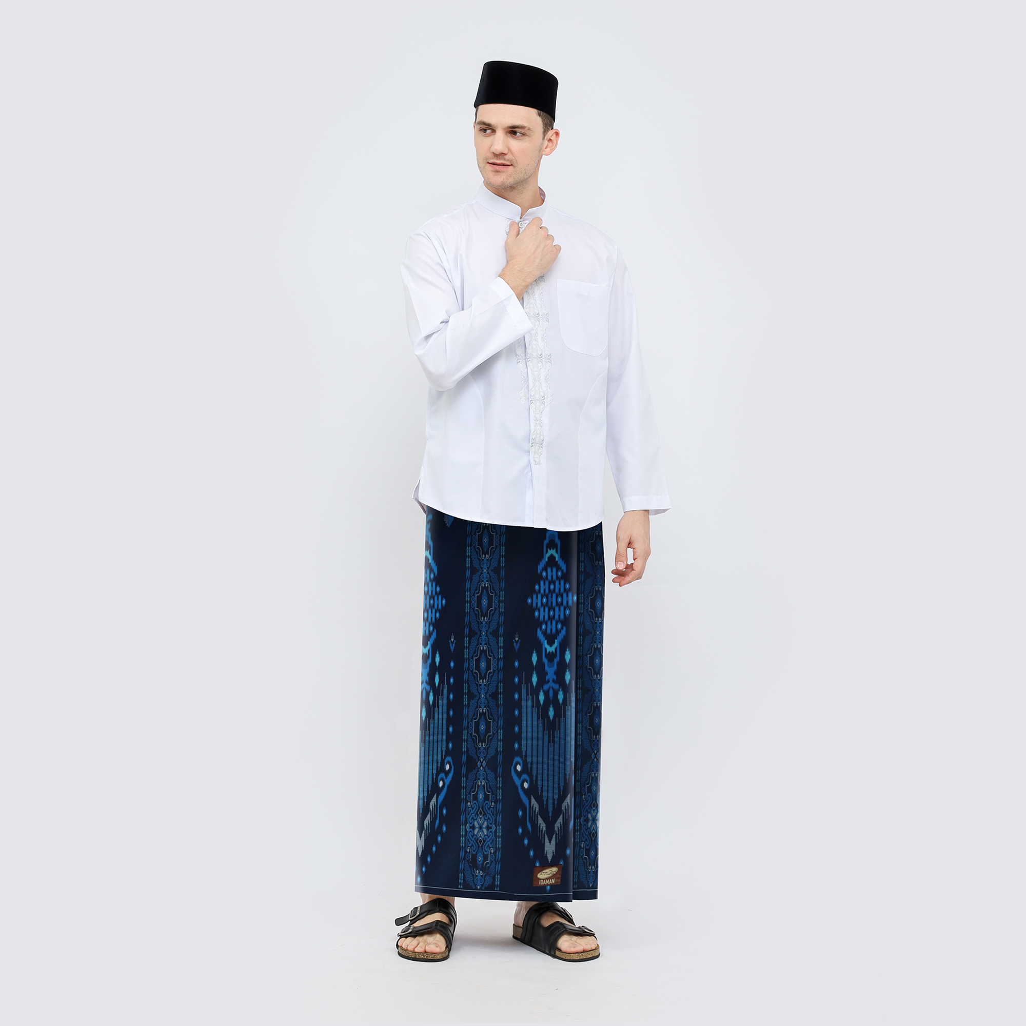 Sarung ATLAS Idaman 555 Kembang Motif BHS A5 GSJ Navy