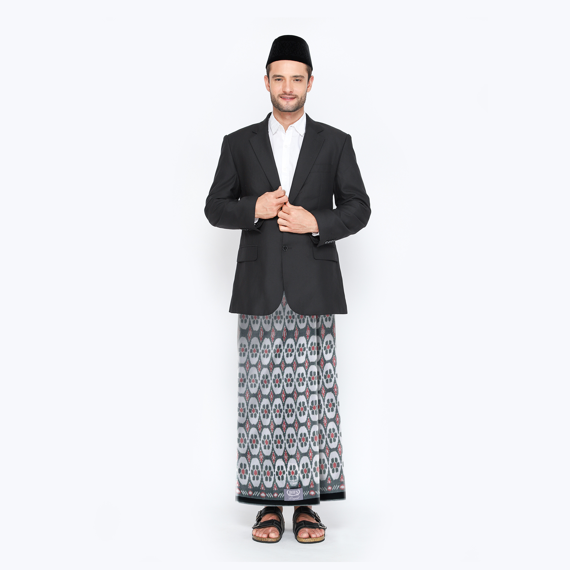 Sarung BHS Royal Silver Motif R53 PGA Putih Abu