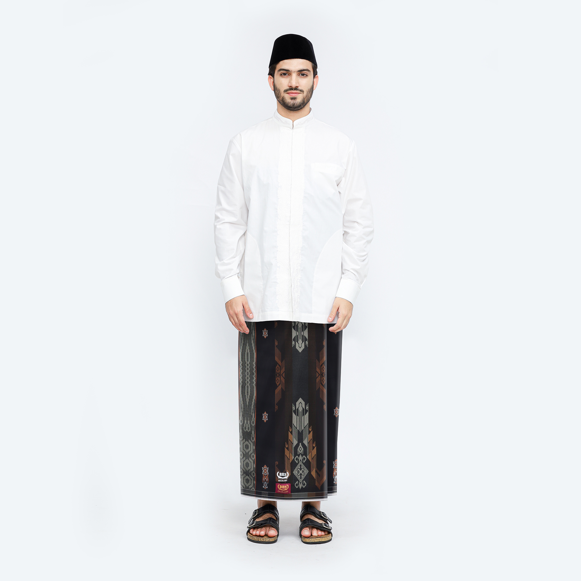 Sarung BHS Excellent Gold Motif E57 JGB Hitam Olive