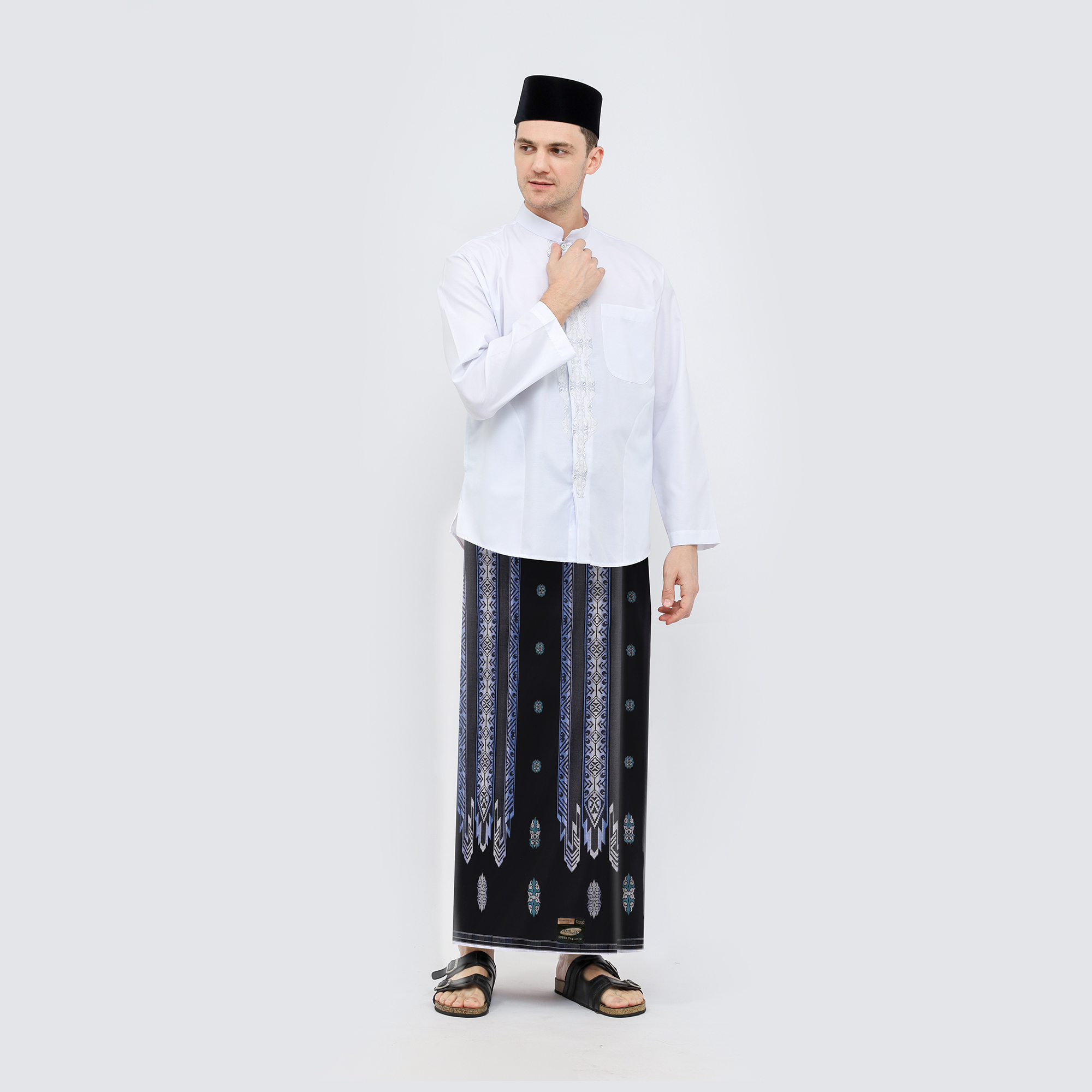Sarung ATLAS Super Premium 970 A9 JGH Hitam Biru