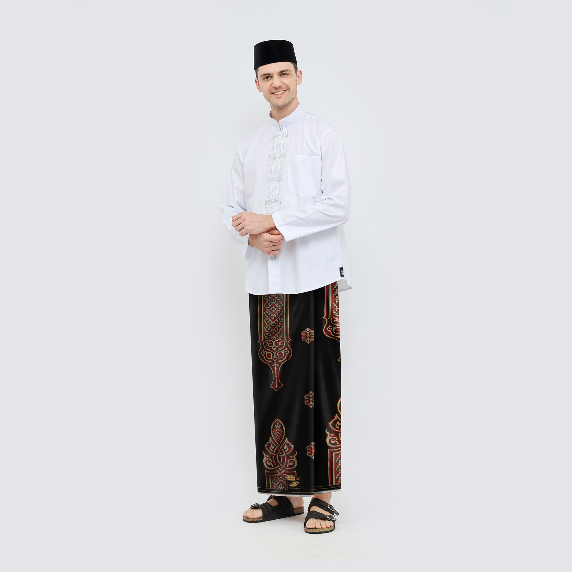 Sarung ATLAS Super Premium 980 Motif A9 JGL Hitam Merah