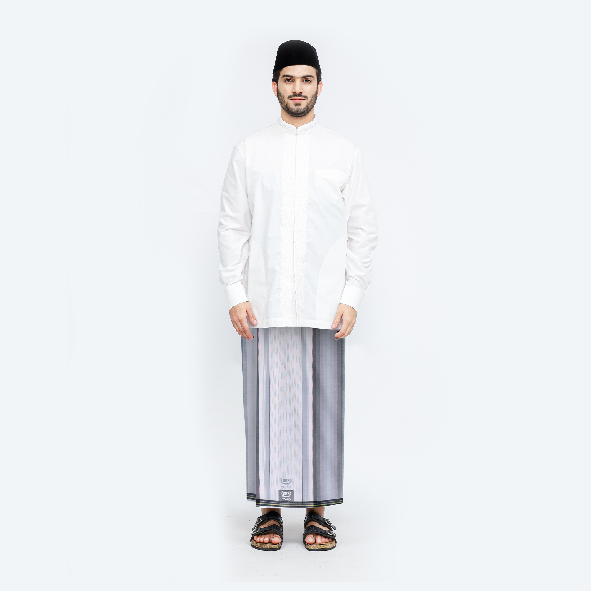 Sarung BHS Cosmo Silver Motif K26 PPS White Series