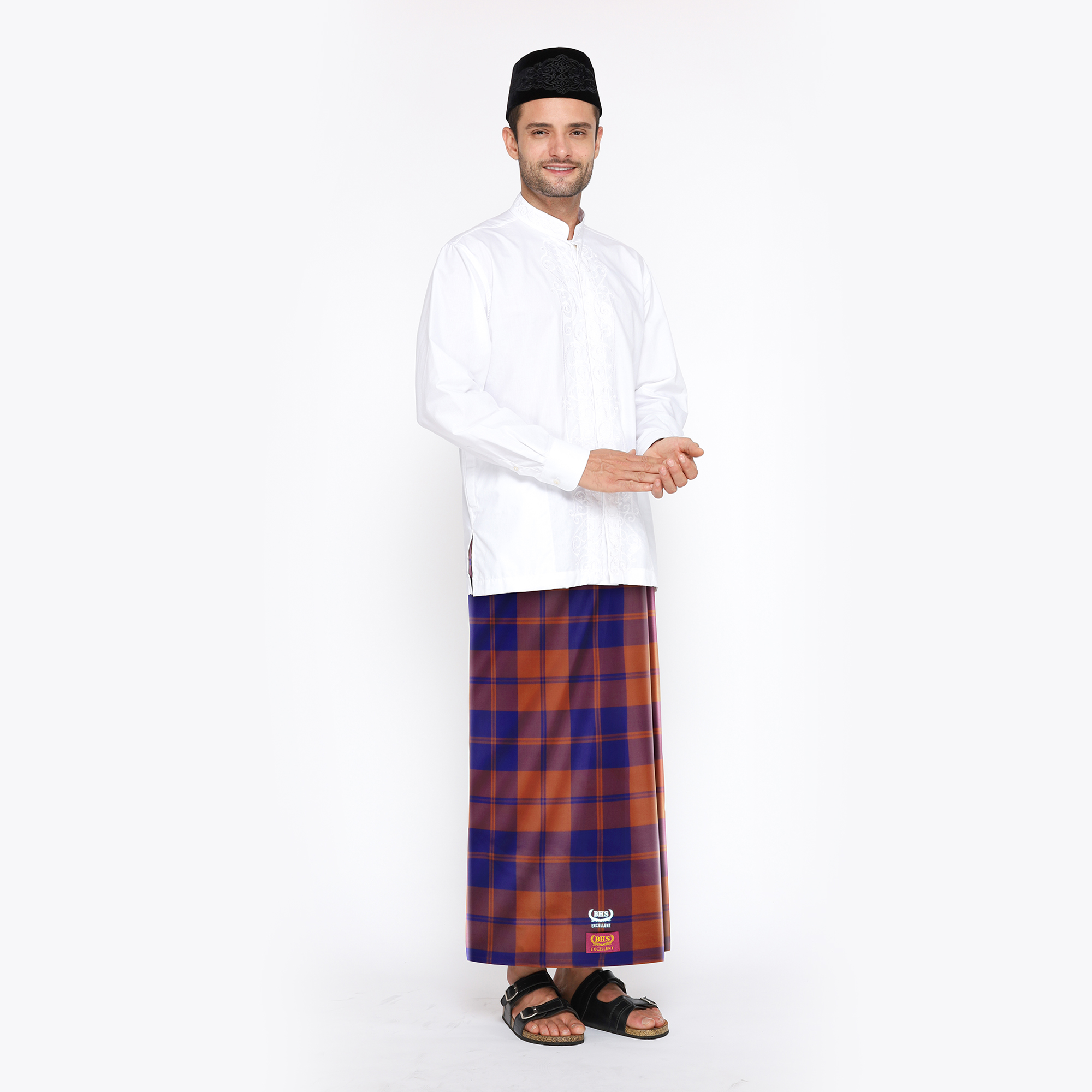 Sarung BHS Excellent Gold Motif E51 KDT Coklat Ungu