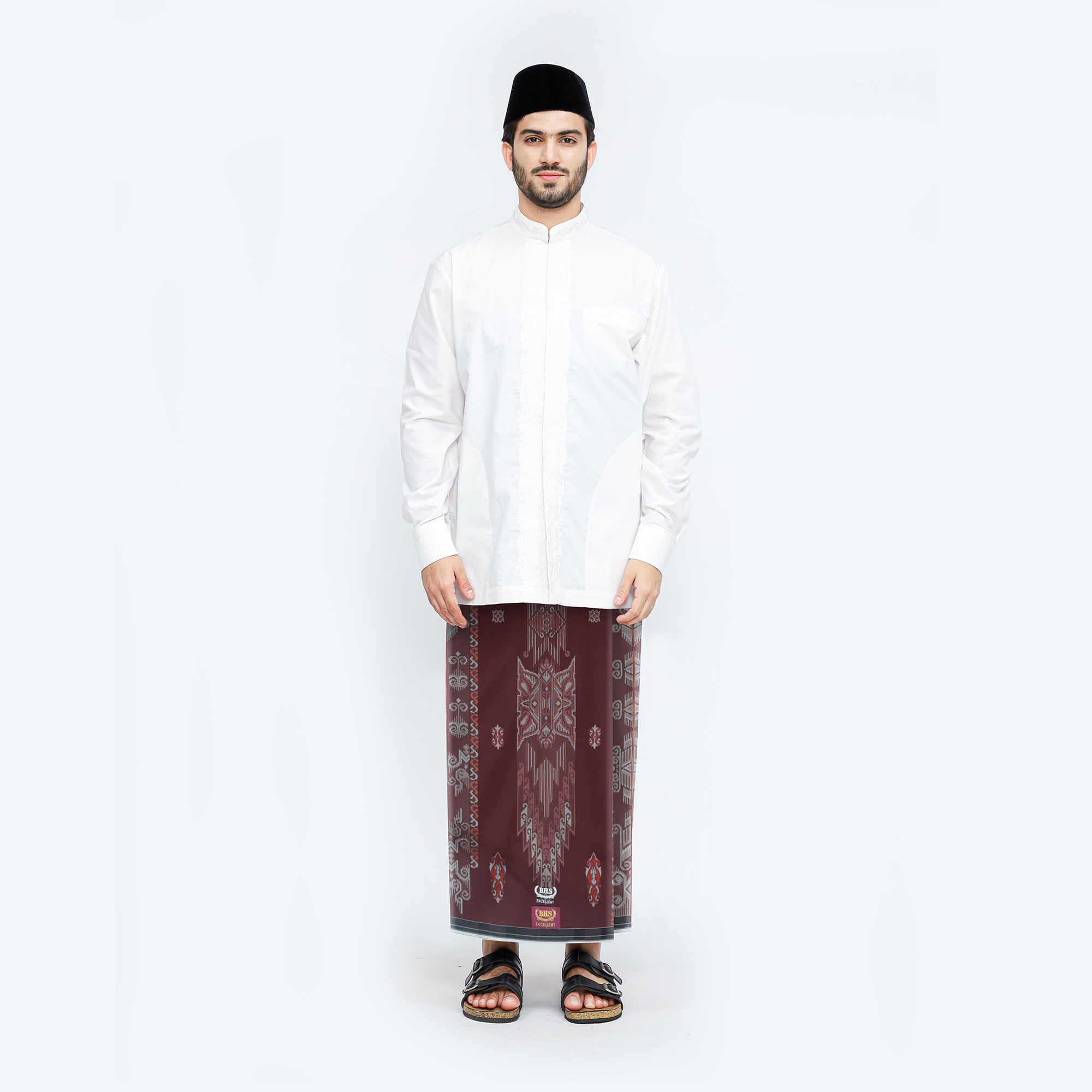 Sarung BHS Excellent Super Gold Motif E58 JEA Coklat Tua 02